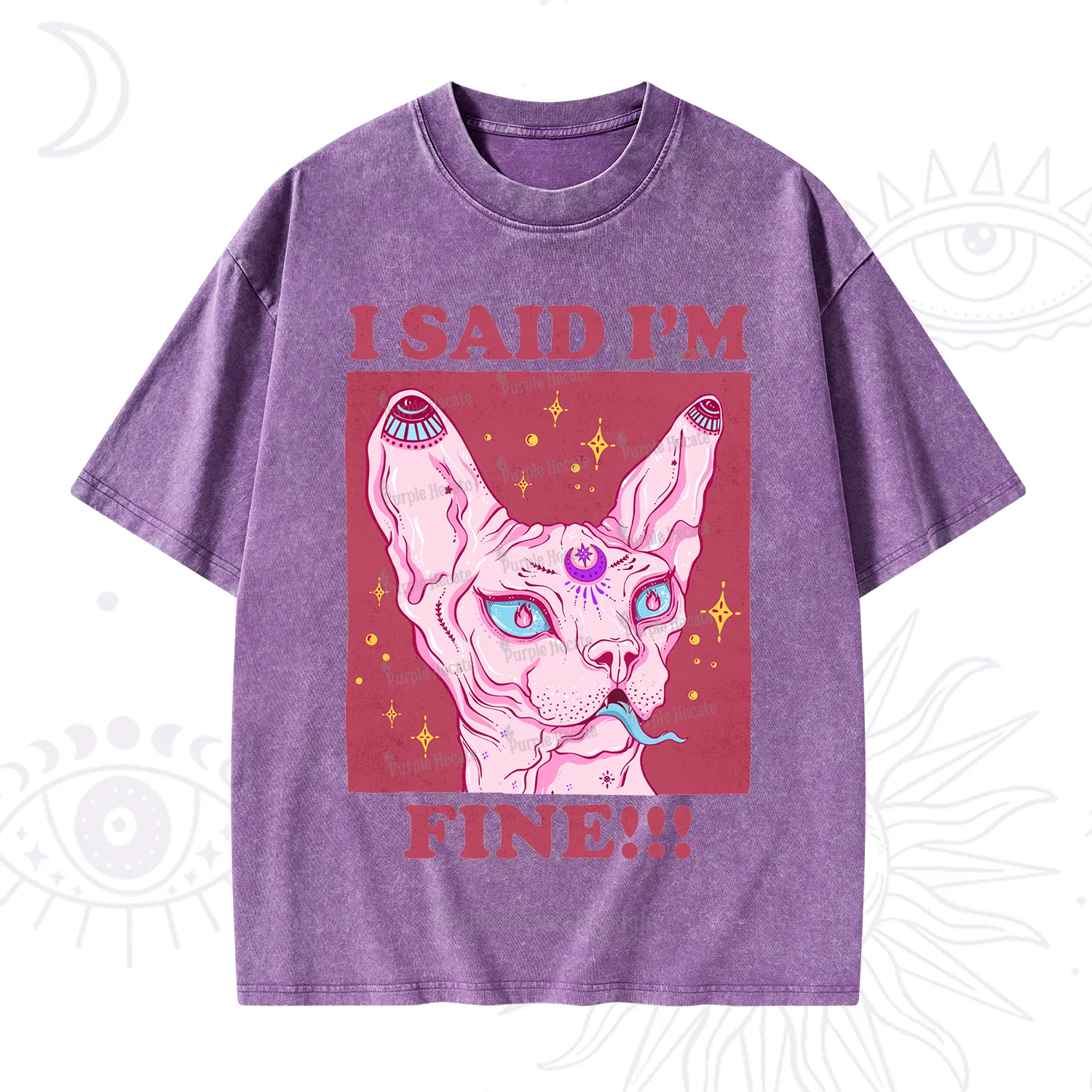 Purplehecate I Said I'm Fine Washed T-Shirt
