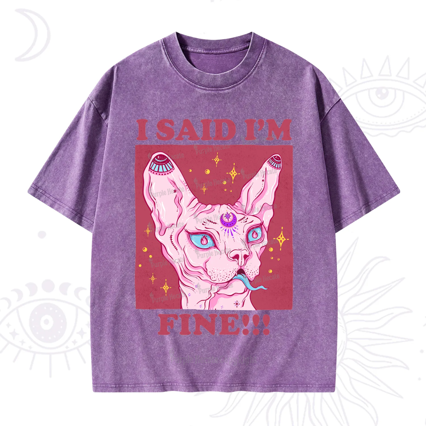 Purplehecate I Said I'm Fine Washed T-Shirt