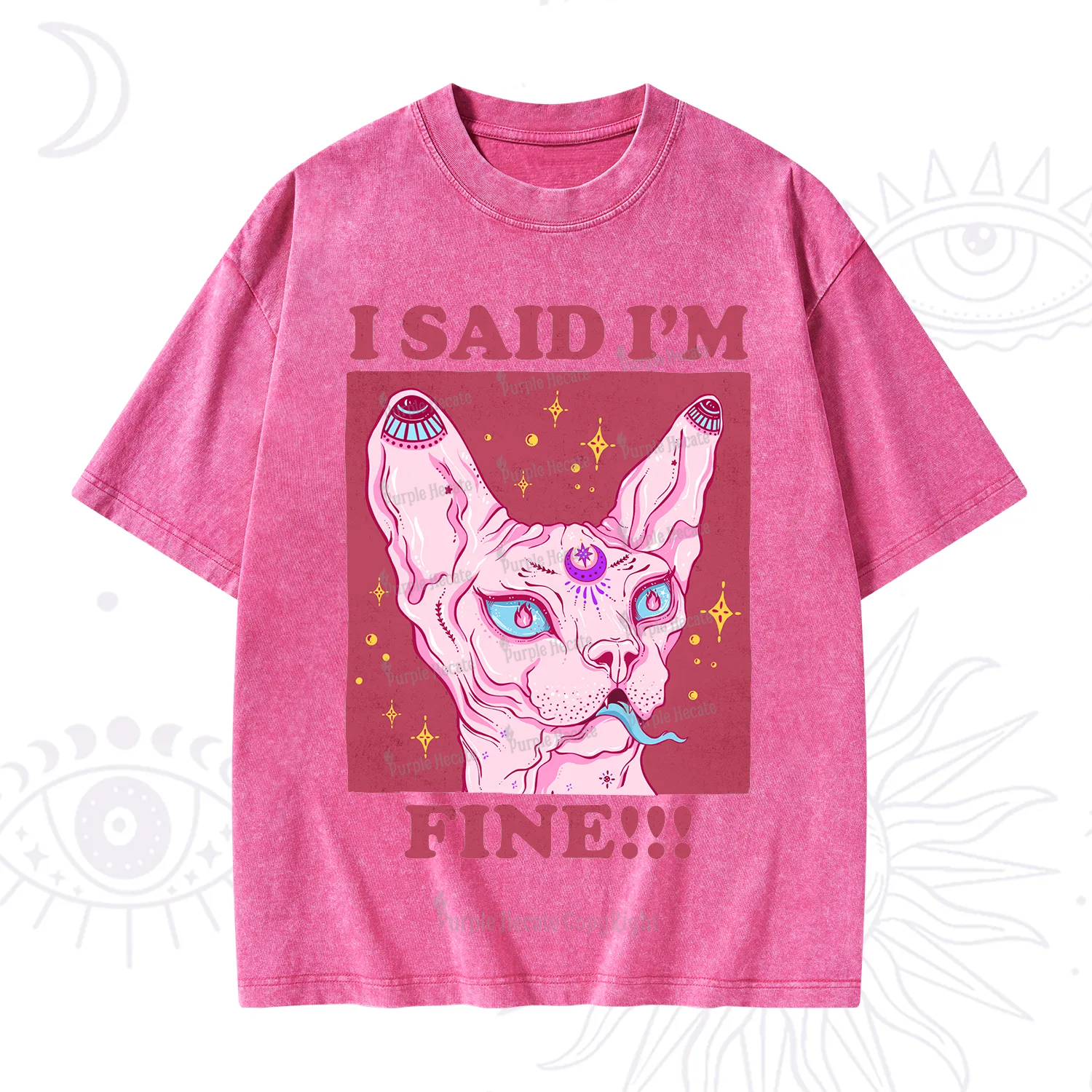 Purplehecate I Said I'm Fine Washed T-Shirt