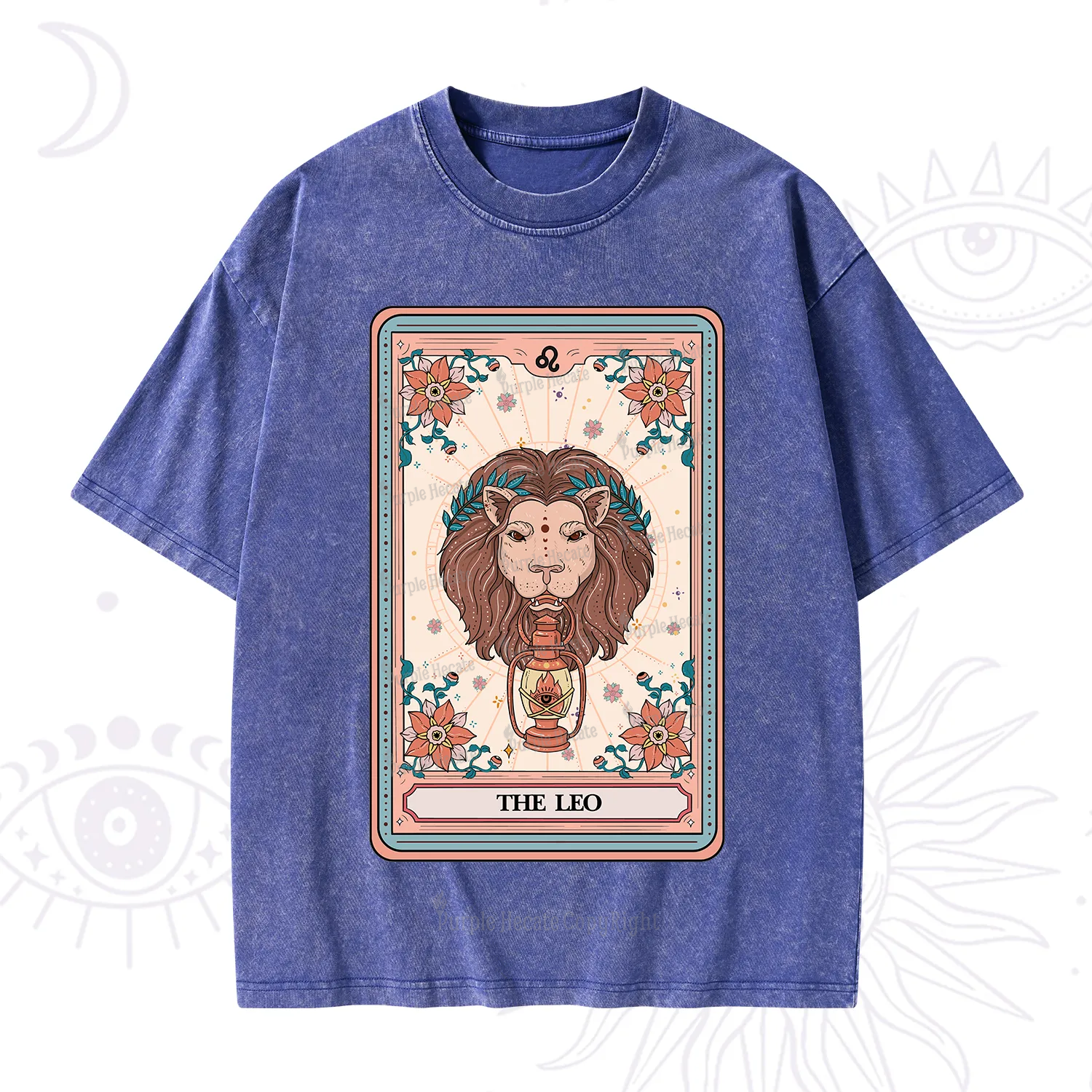 Purplehecate The Leo Tarot Card Washed T-Shirt