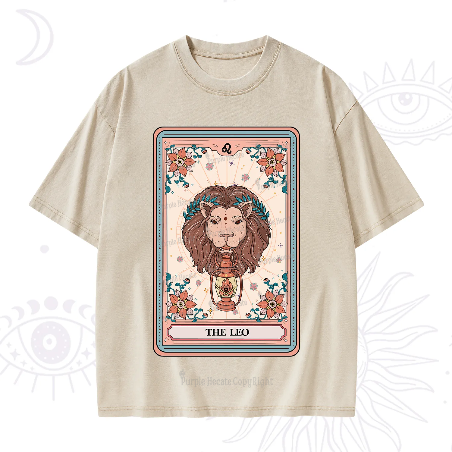 Purplehecate The Leo Tarot Card Washed T-Shirt