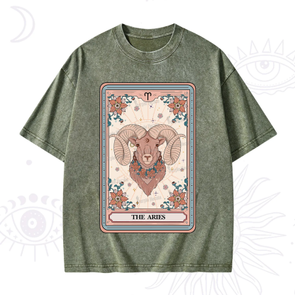 Purplehecate The Aries Tarot Card Washed T-Shirt