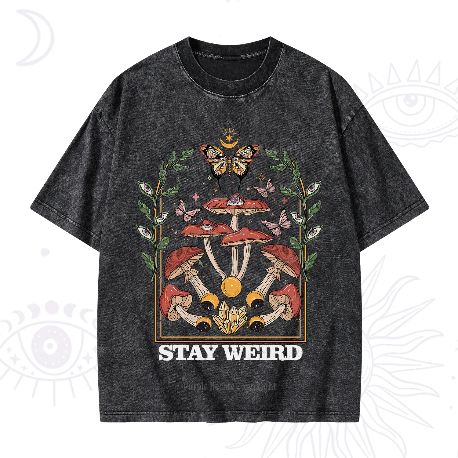 Purplehecate Stay Weird Washed T-Shirt