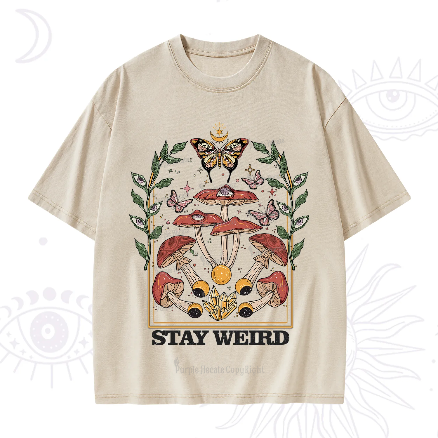 Purplehecate Stay Weird Washed T-Shirt