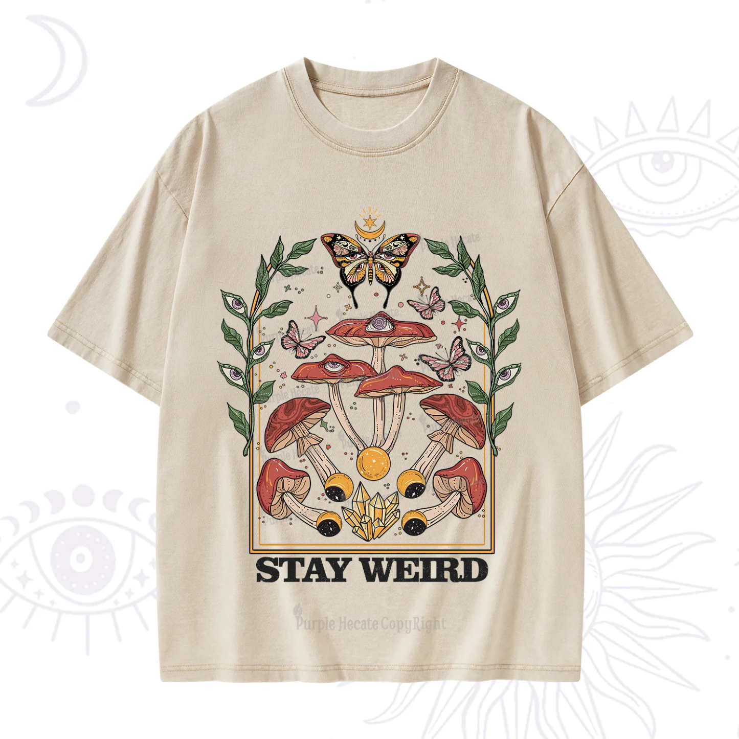 Purplehecate Stay Weird Washed T-Shirt