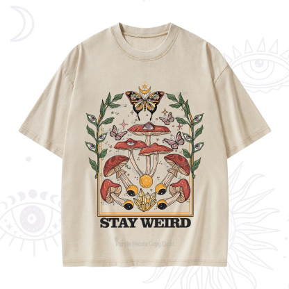 Purplehecate Stay Weird Washed T-Shirt