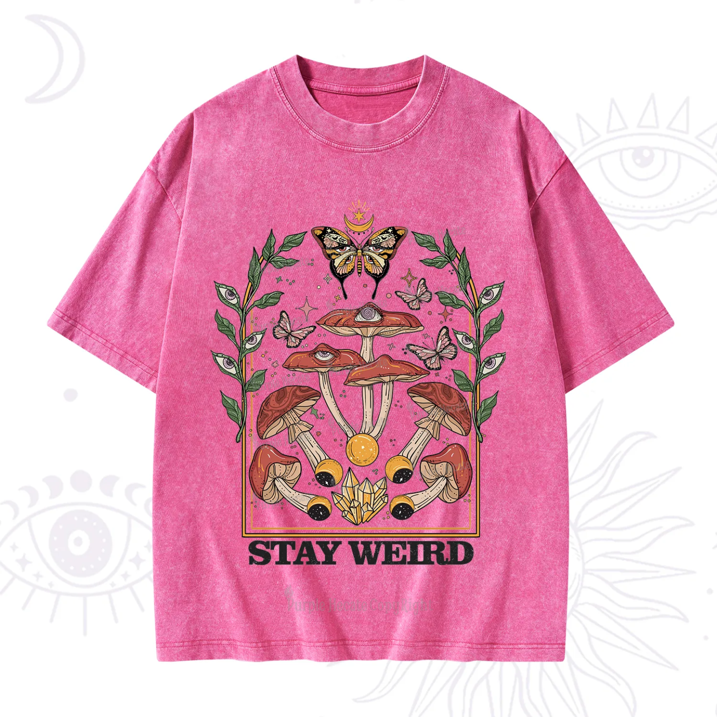 Purplehecate Stay Weird Washed T-Shirt