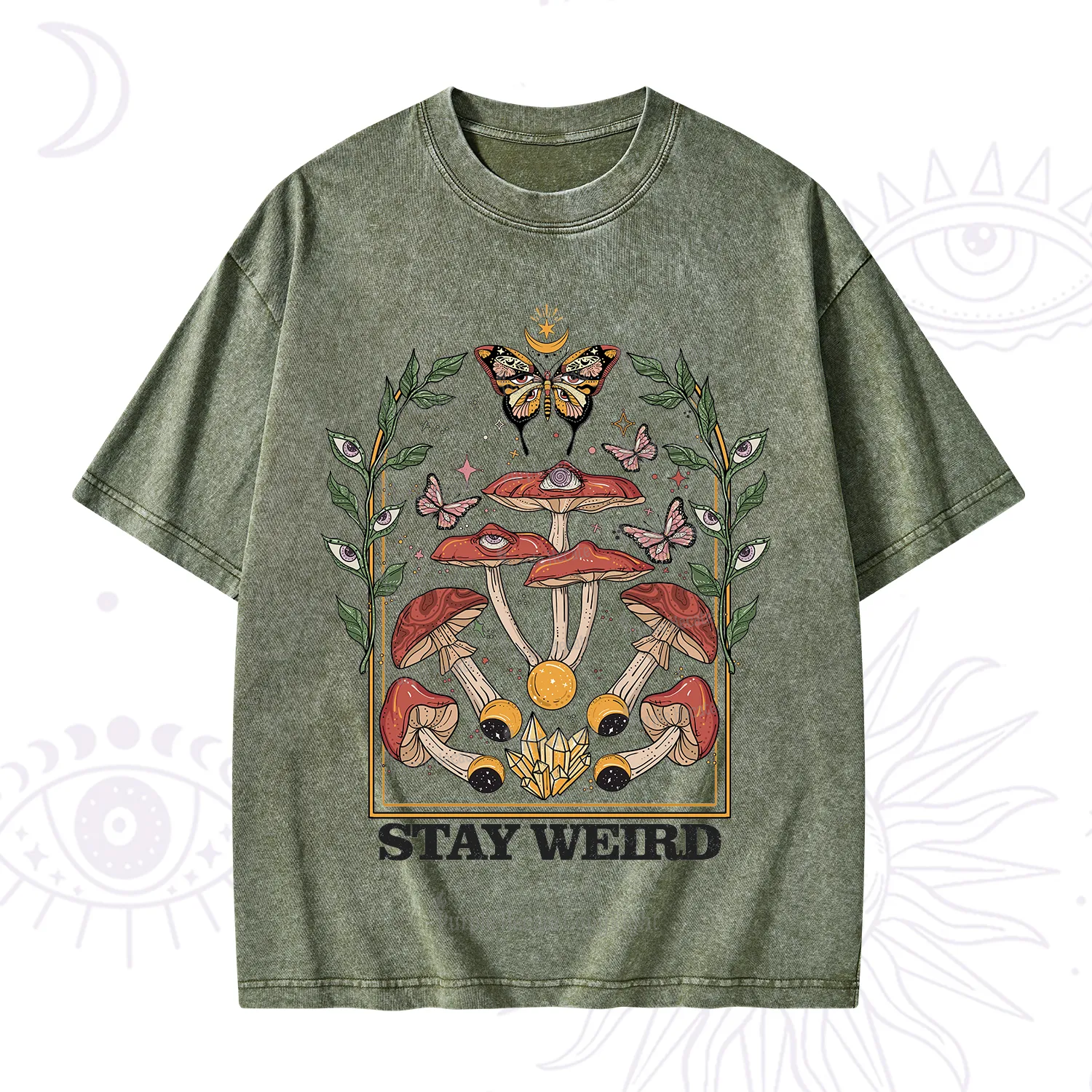 Purplehecate Stay Weird Washed T-Shirt