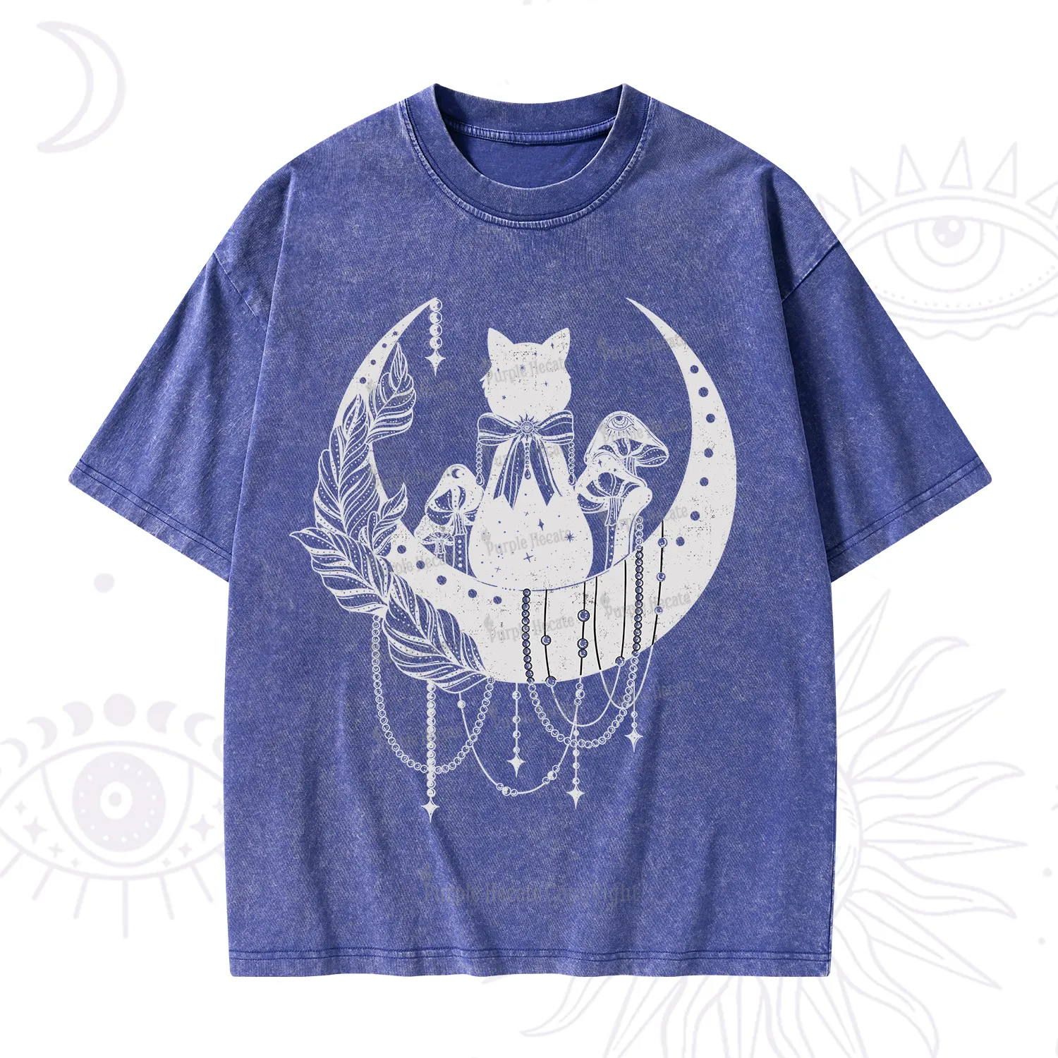 Purplehecate Hecate's Triple Moon Washed T-Shirt