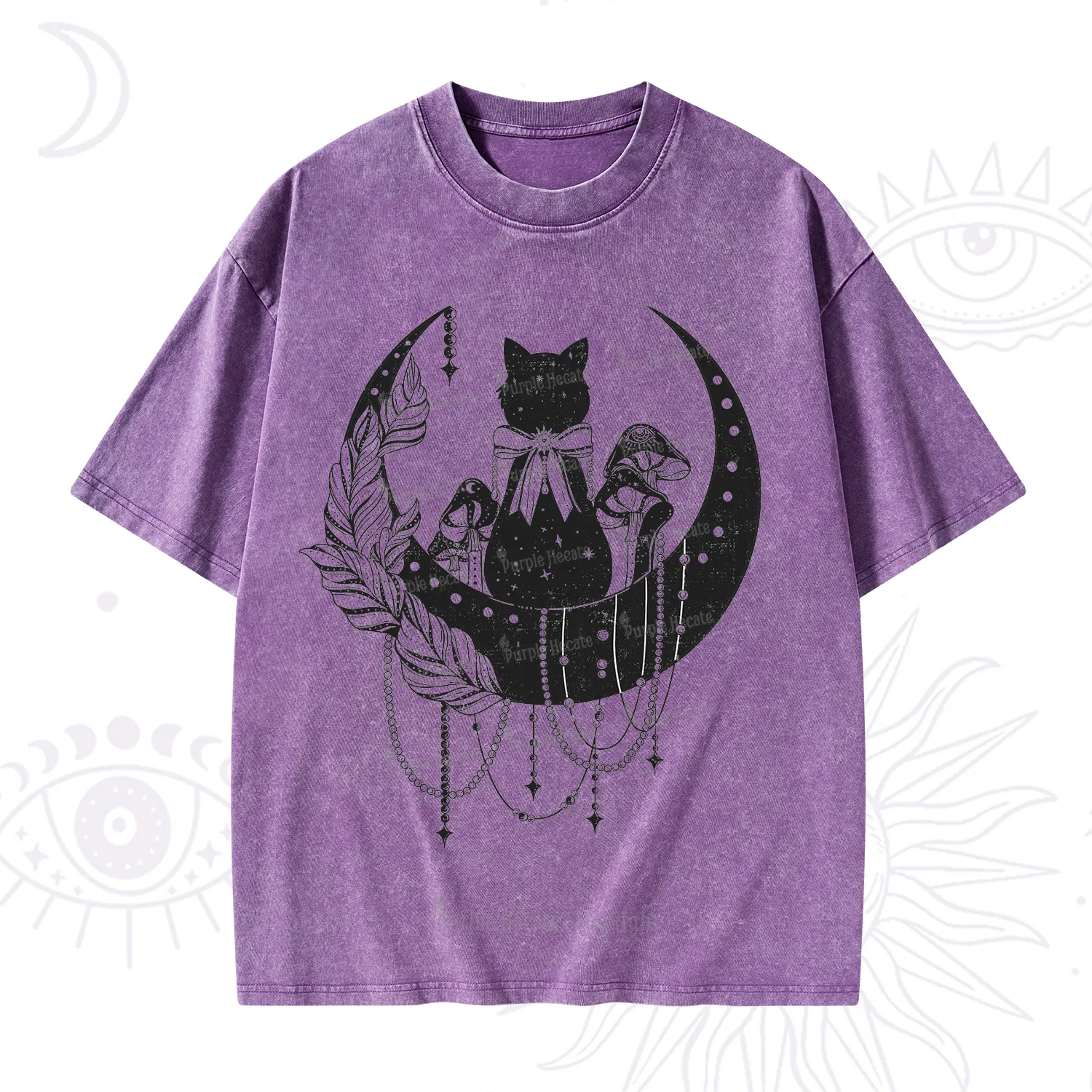 Purplehecate Hecate's Triple Moon Washed T-Shirt