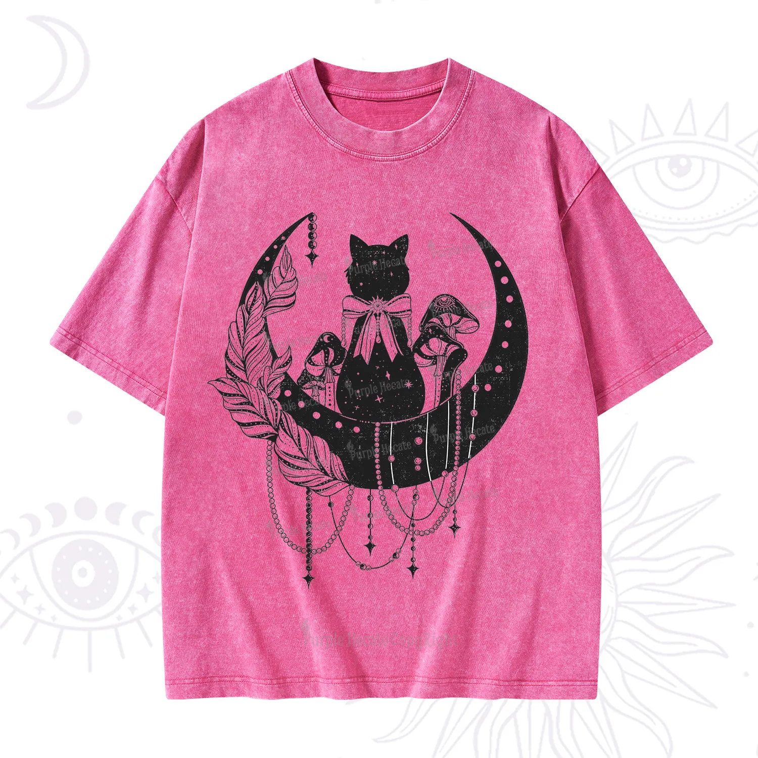 Purplehecate Hecate's Triple Moon Washed T-Shirt