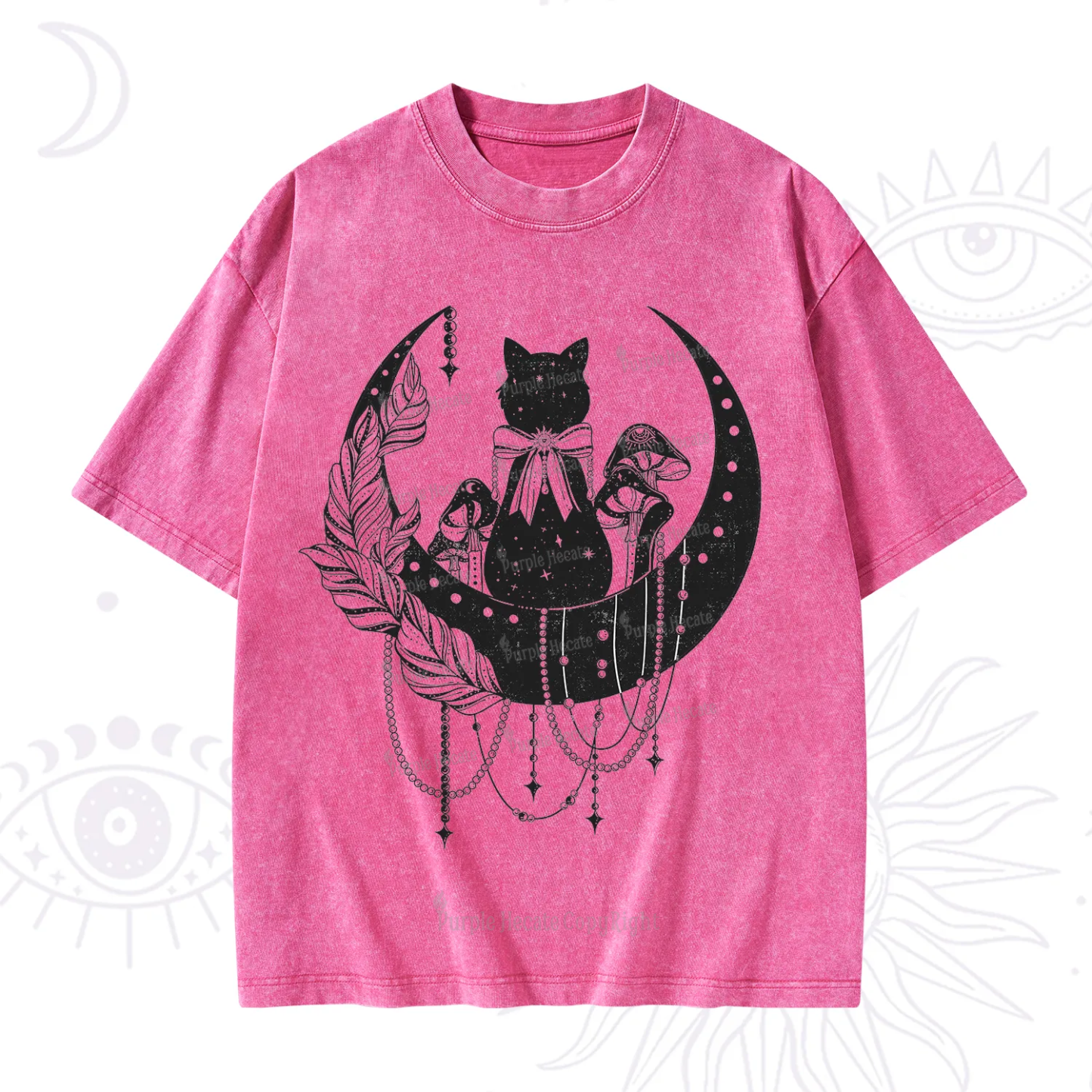 Purplehecate Hecate's Triple Moon Washed T-Shirt