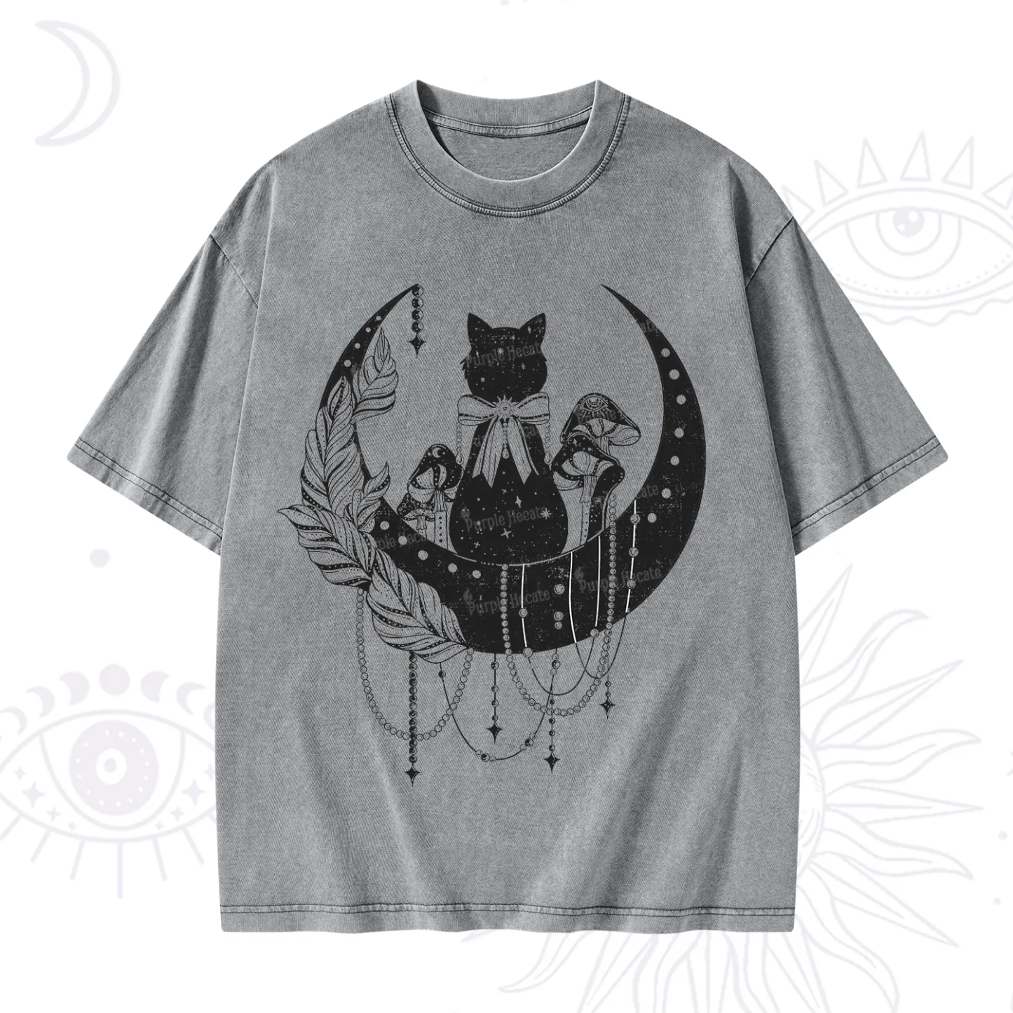 Purplehecate Hecate's Triple Moon Washed T-Shirt