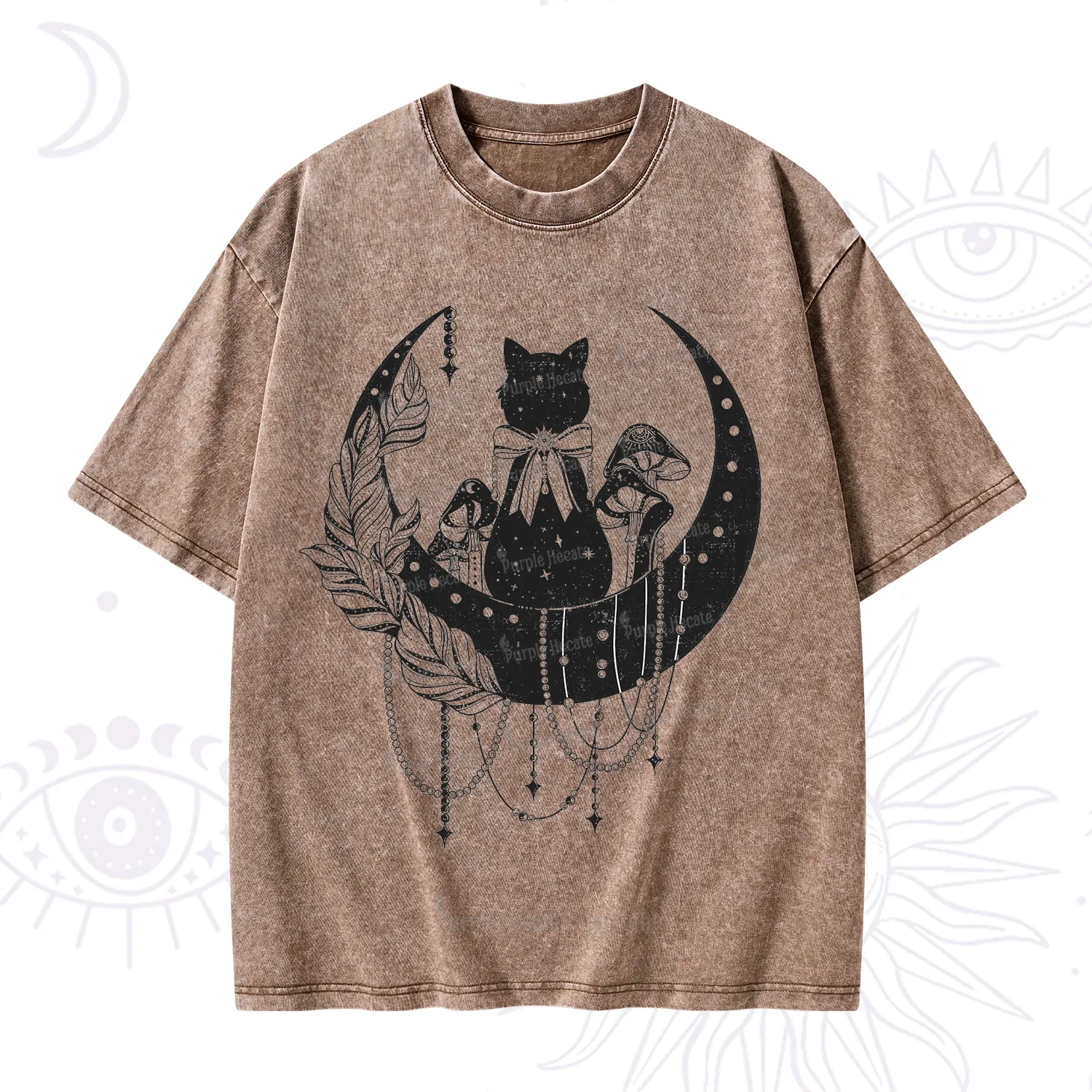 Purplehecate Hecate's Triple Moon Washed T-Shirt