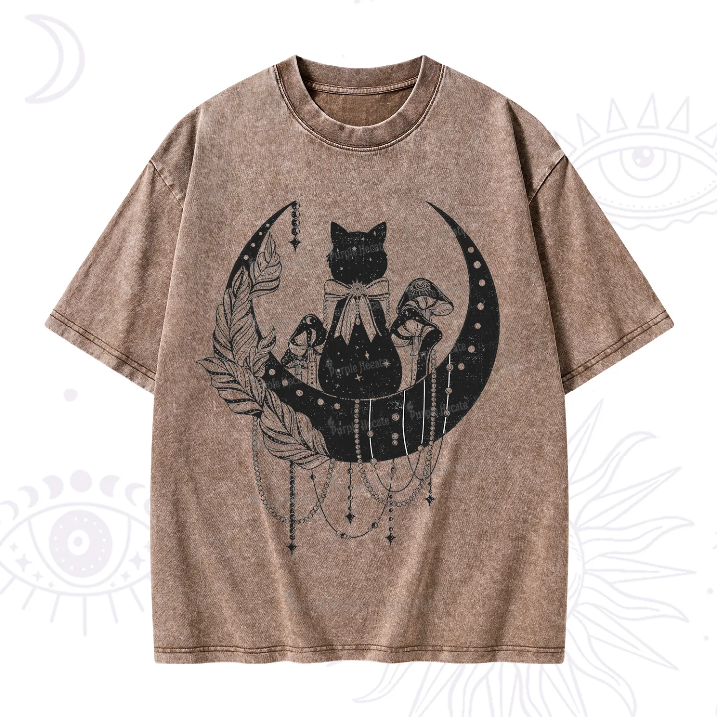 Purplehecate Hecate's Triple Moon Washed T-Shirt