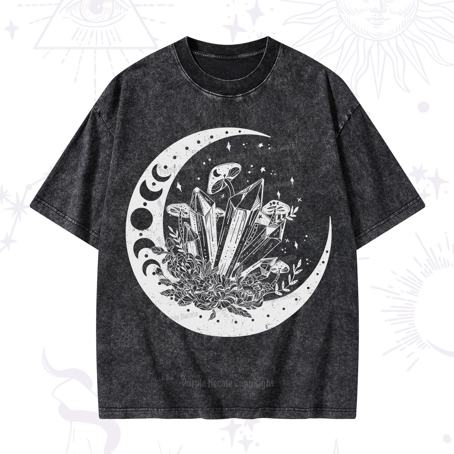 Purplehecate Moonshine and Crystal Washed T-Shirt