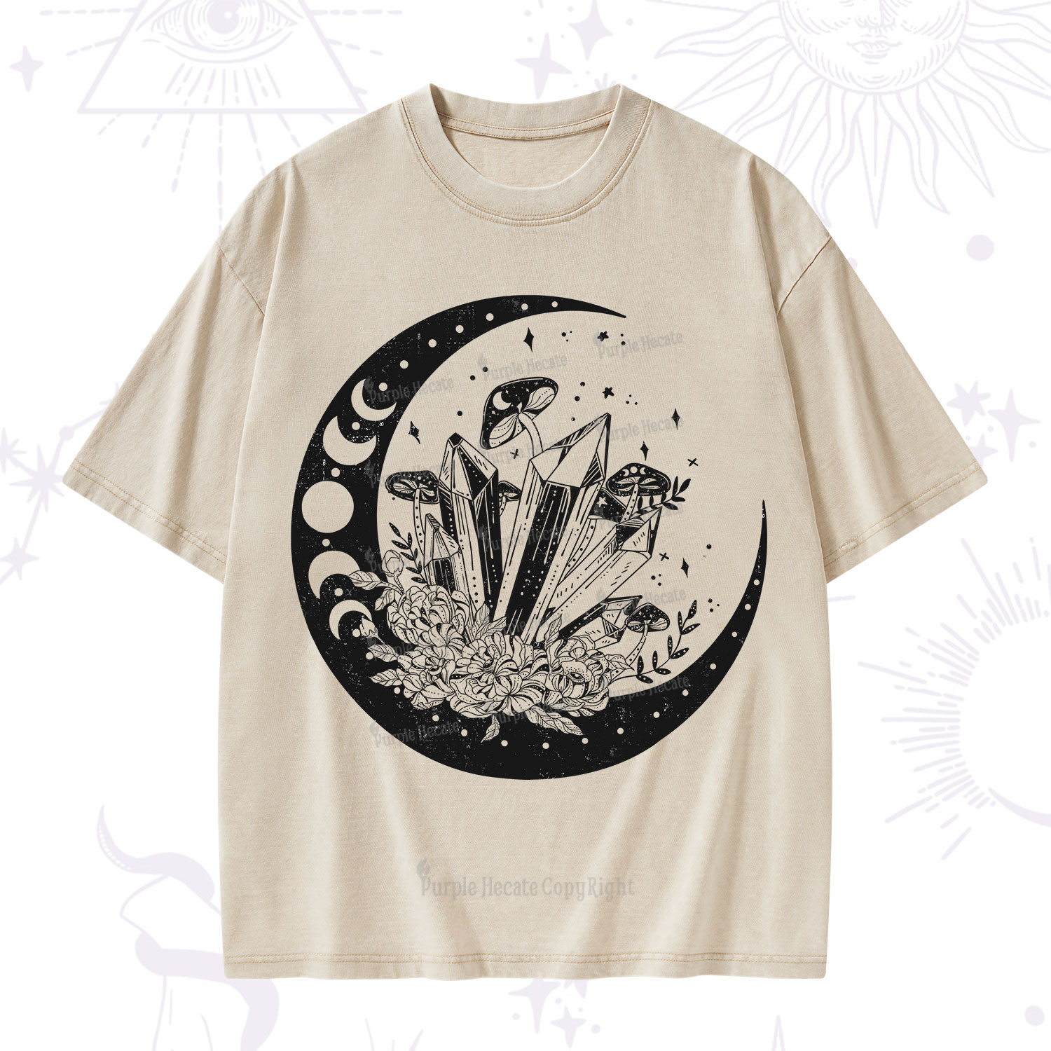 Purplehecate Moonshine and Crystal Washed T-Shirt