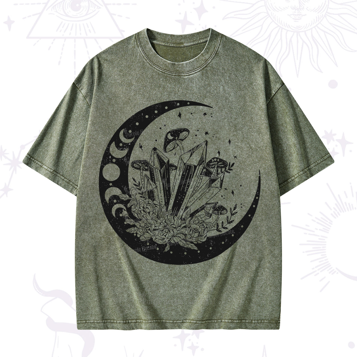 Purplehecate Moonshine and Crystal Washed T-Shirt