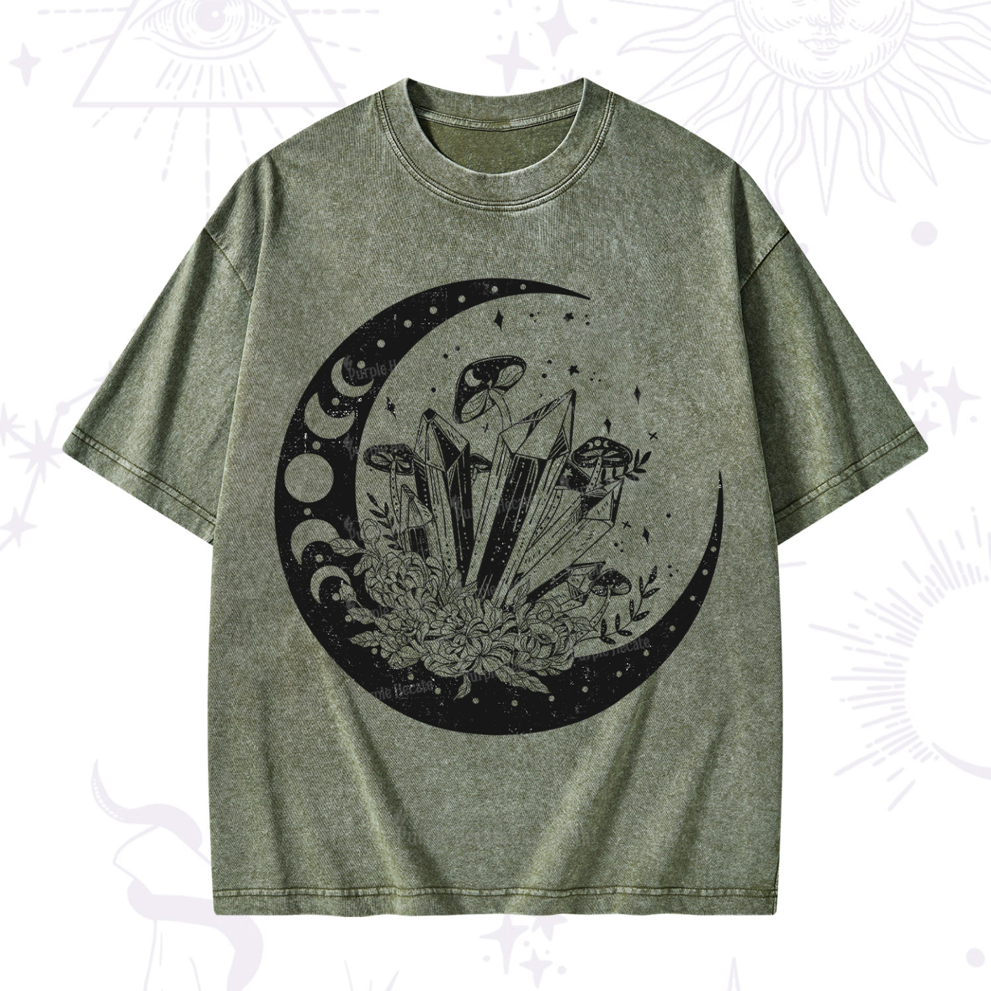 Purplehecate Moonshine and Crystal Washed T-Shirt