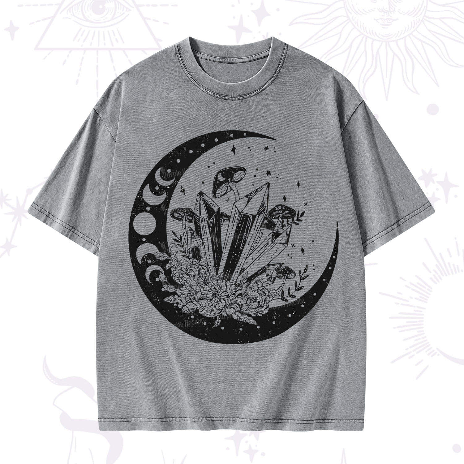 Purplehecate Moonshine and Crystal Washed T-Shirt