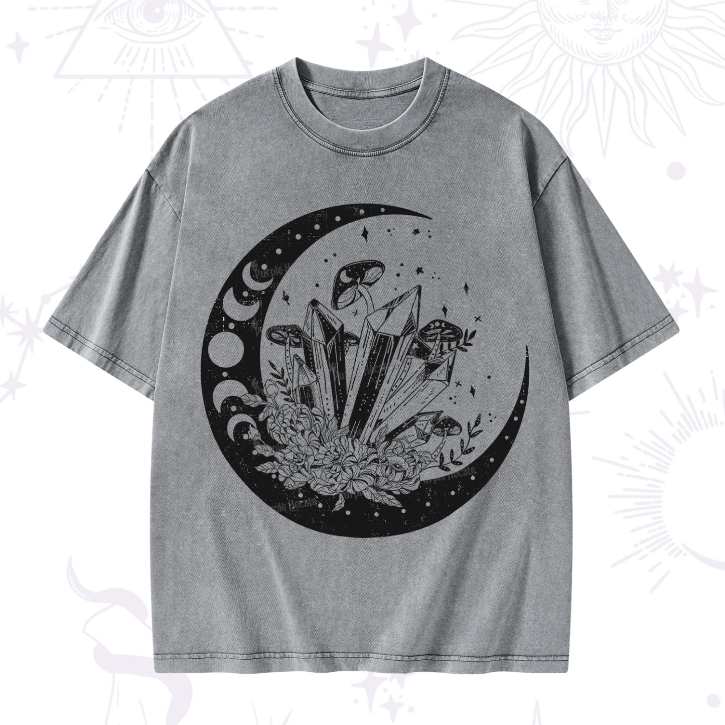 Purplehecate Moonshine and Crystal Washed T-Shirt