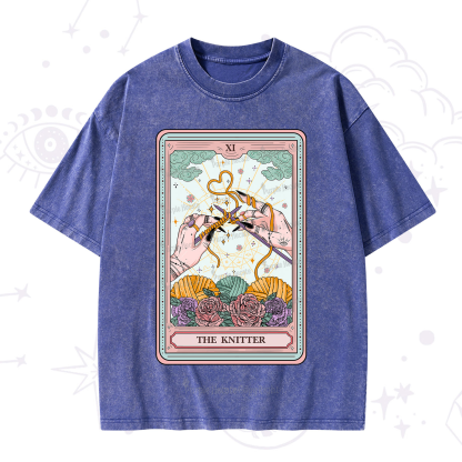 Purplehecate The Knitter Tarot Card Washed T-Shirt