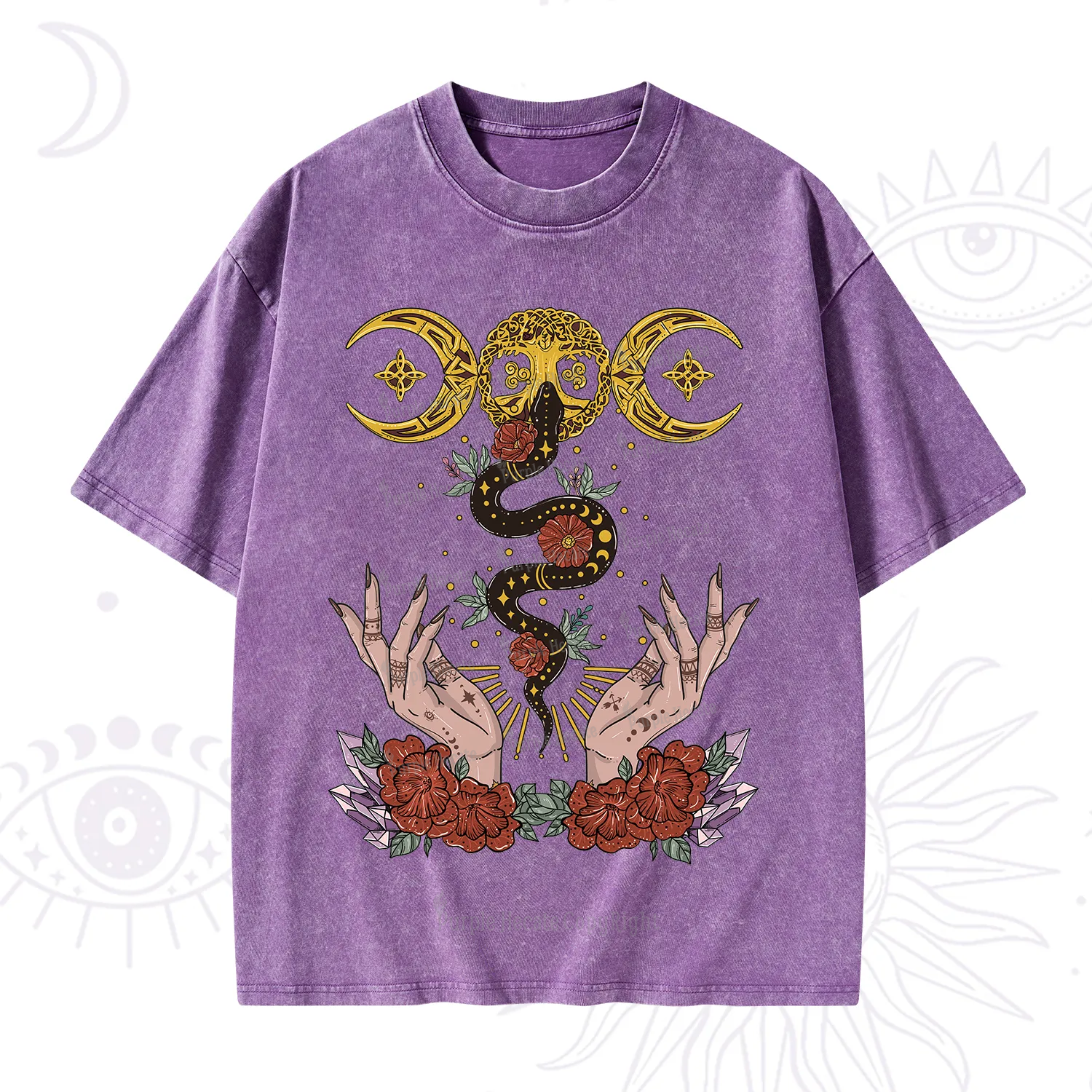 Purplehecate Lunar Bloom Washed T-Shirt