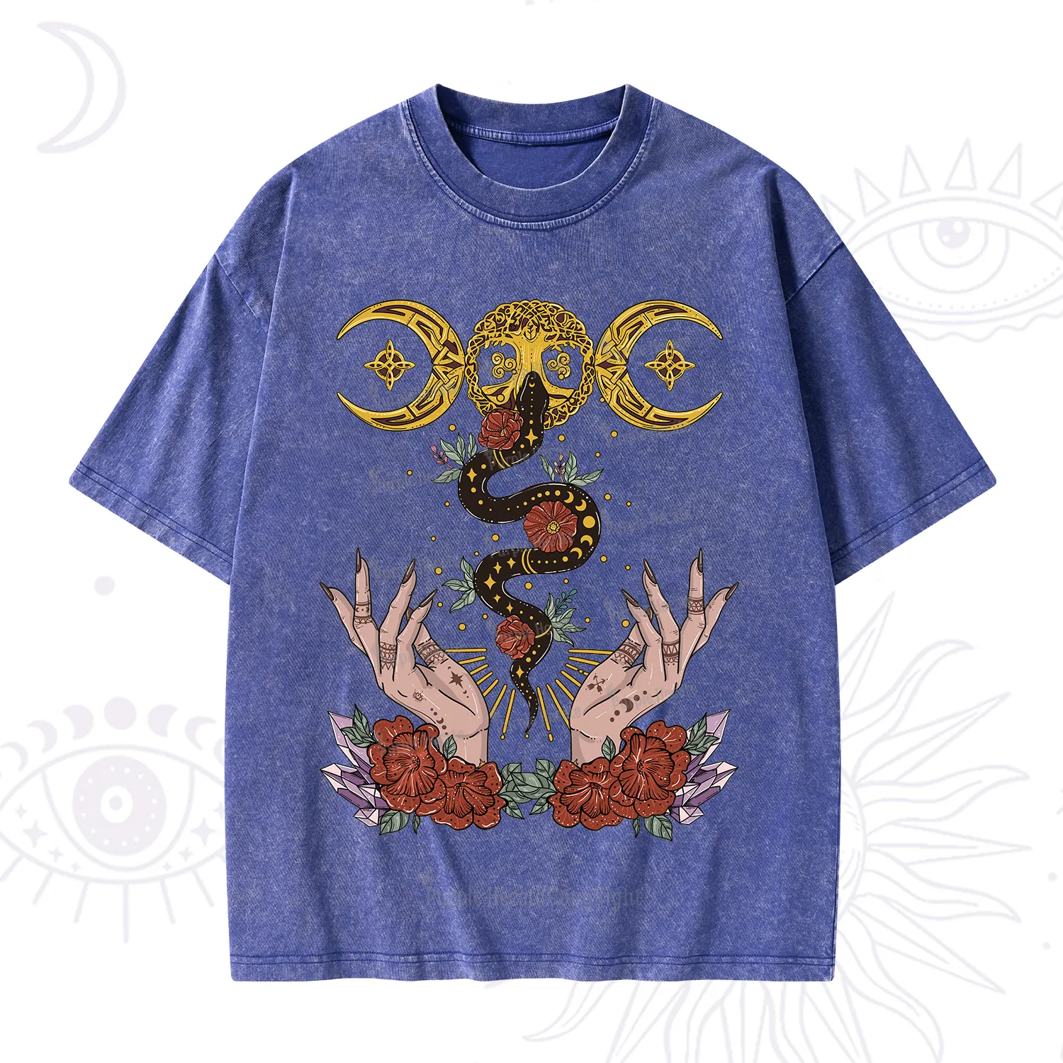 Purplehecate Lunar Bloom Washed T-Shirt