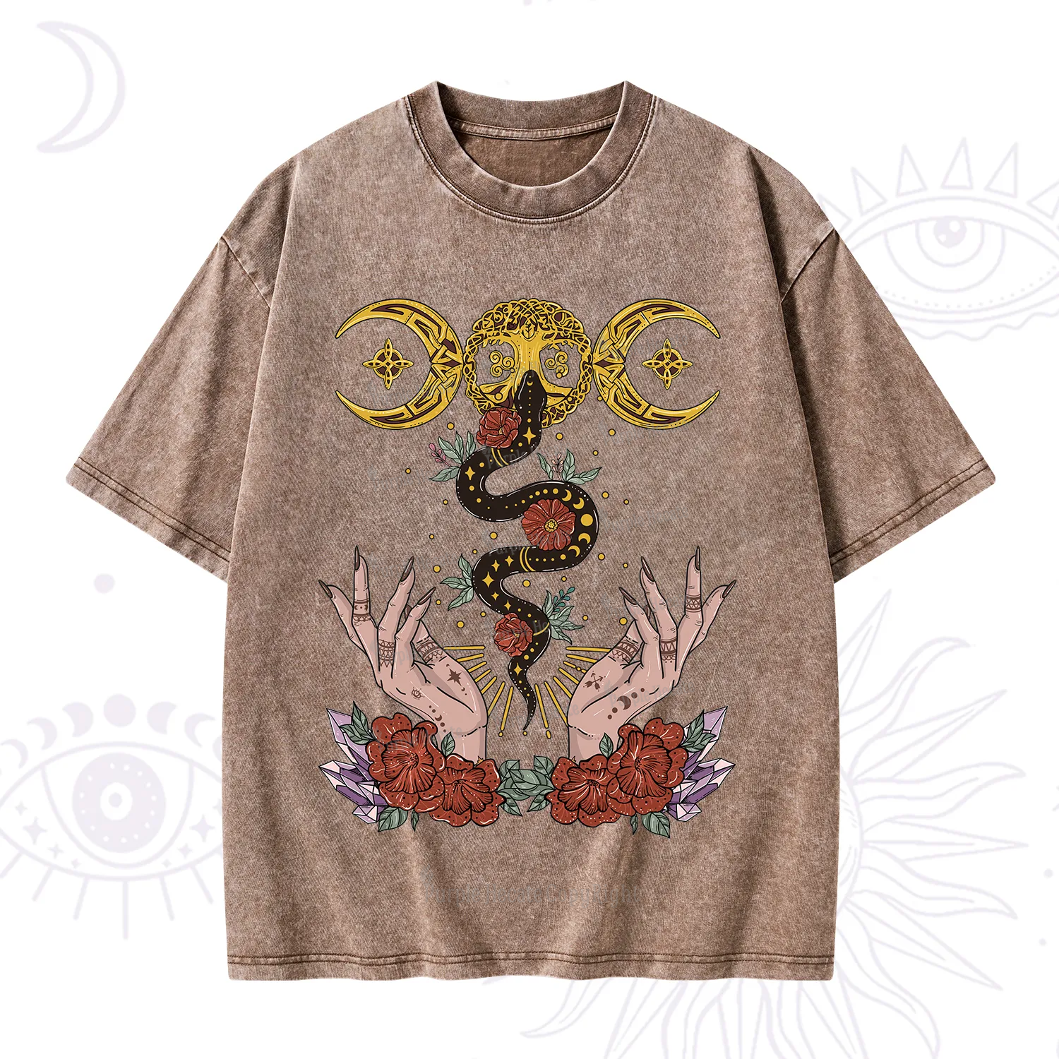 Purplehecate Lunar Bloom Washed T-Shirt