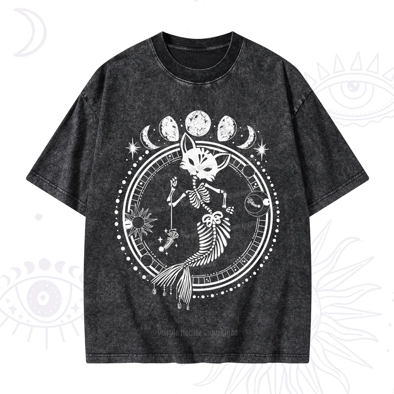 Purplehecate Purr-maid Prophecy Washed T-Shirt