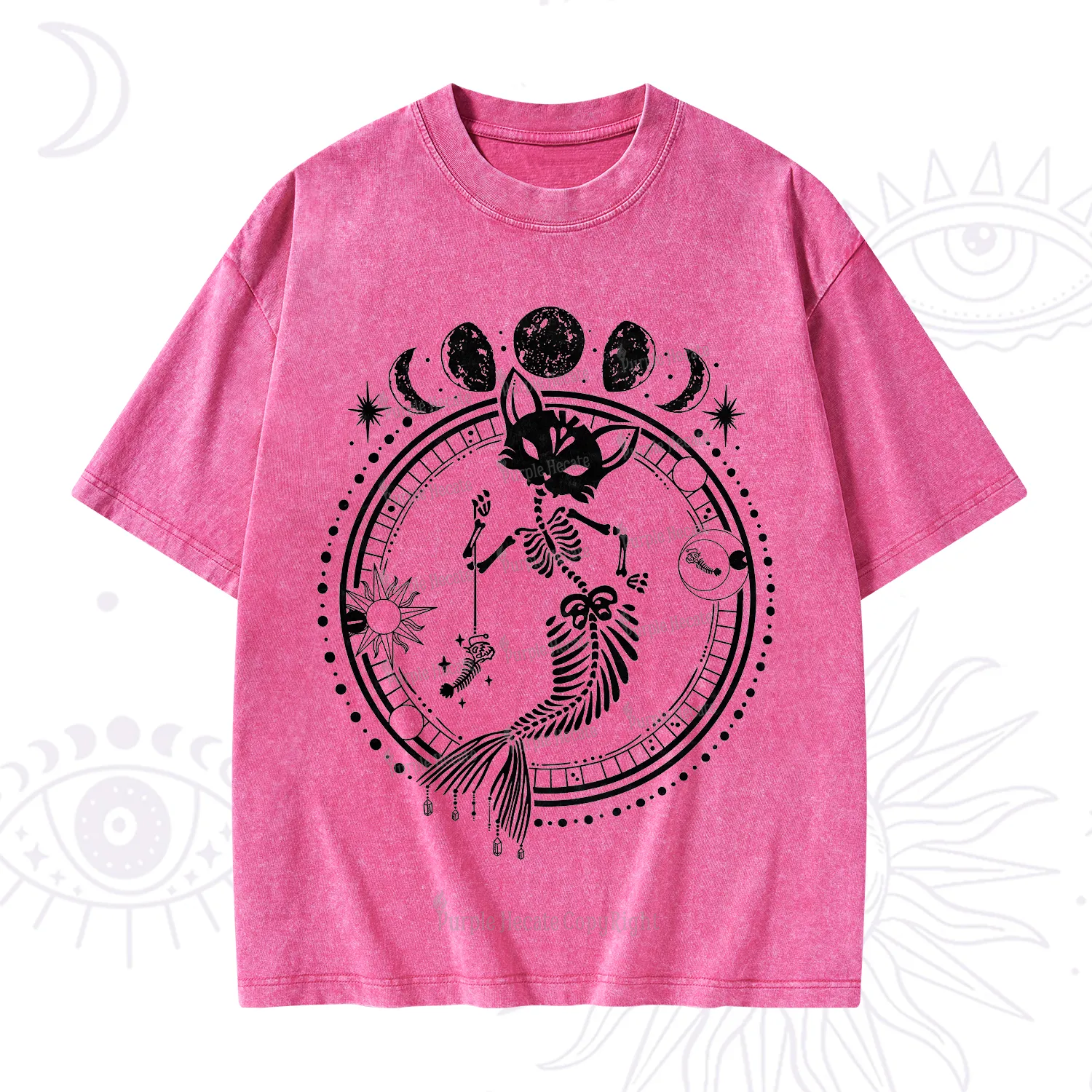 Purplehecate Purr-maid Prophecy Washed T-Shirt
