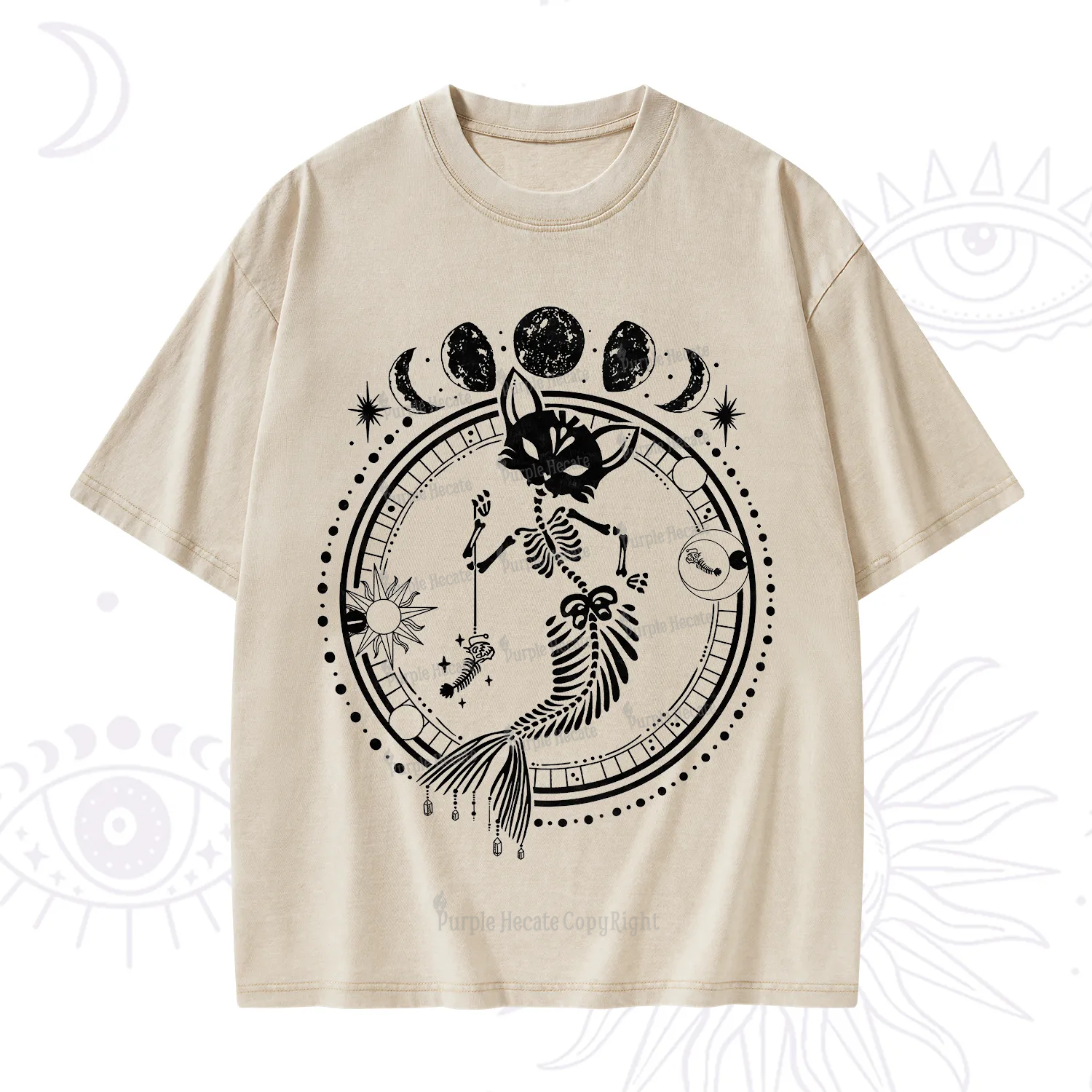 Purplehecate Purr-maid Prophecy Washed T-Shirt