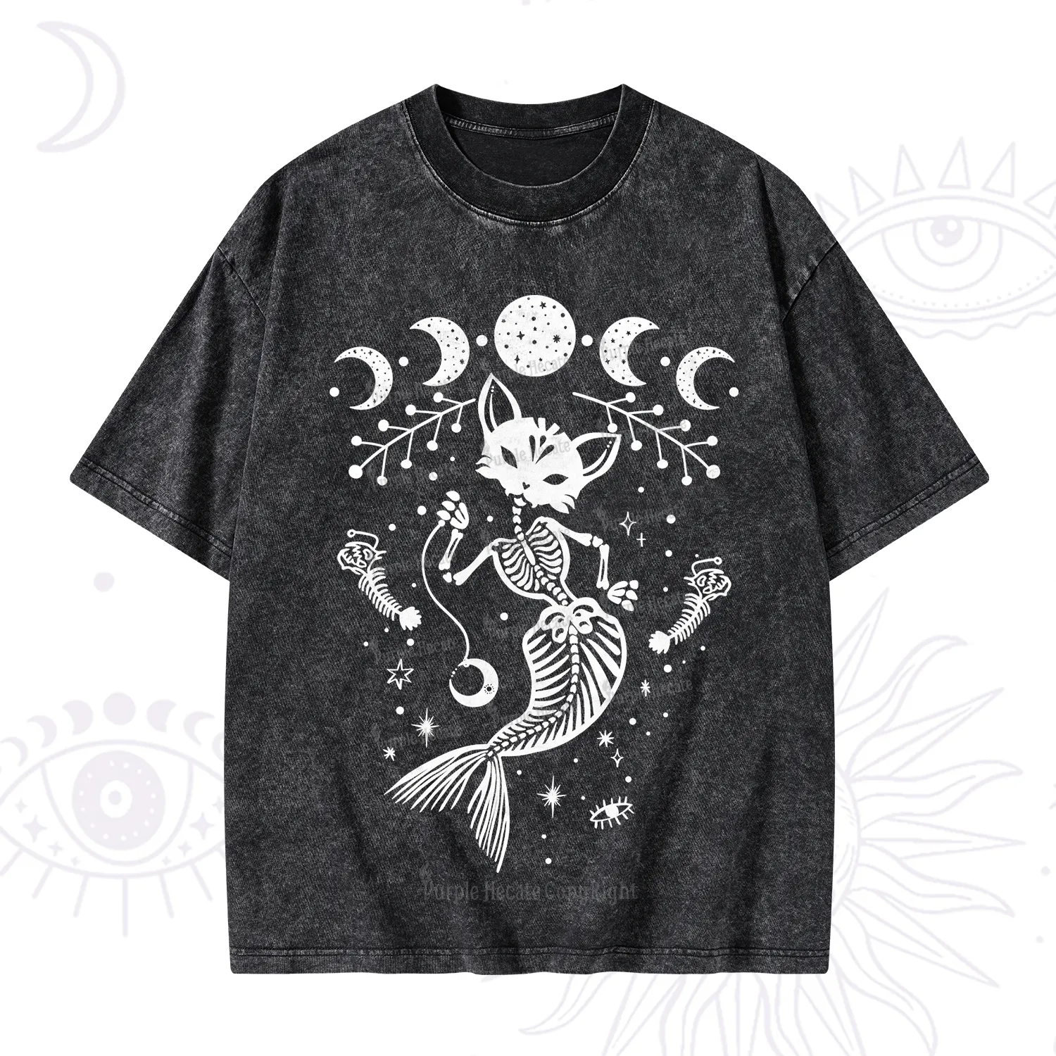 Purplehecate Purr-maid Tales Washed T-Shirt
