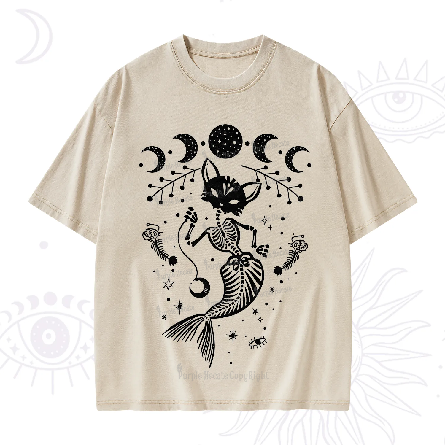 Purplehecate Purr-maid Tales Washed T-Shirt