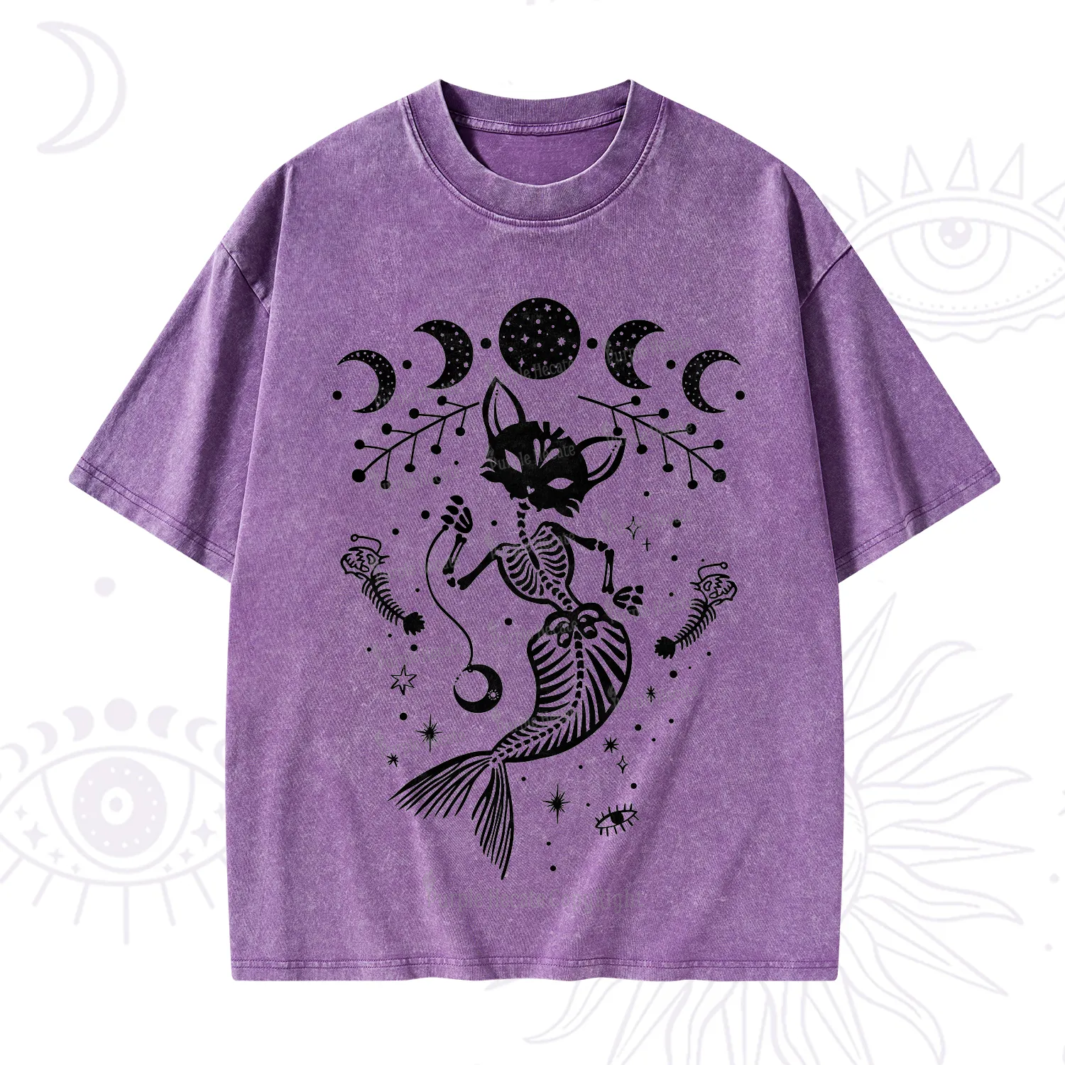 Purplehecate Purr-maid Tales Washed T-Shirt