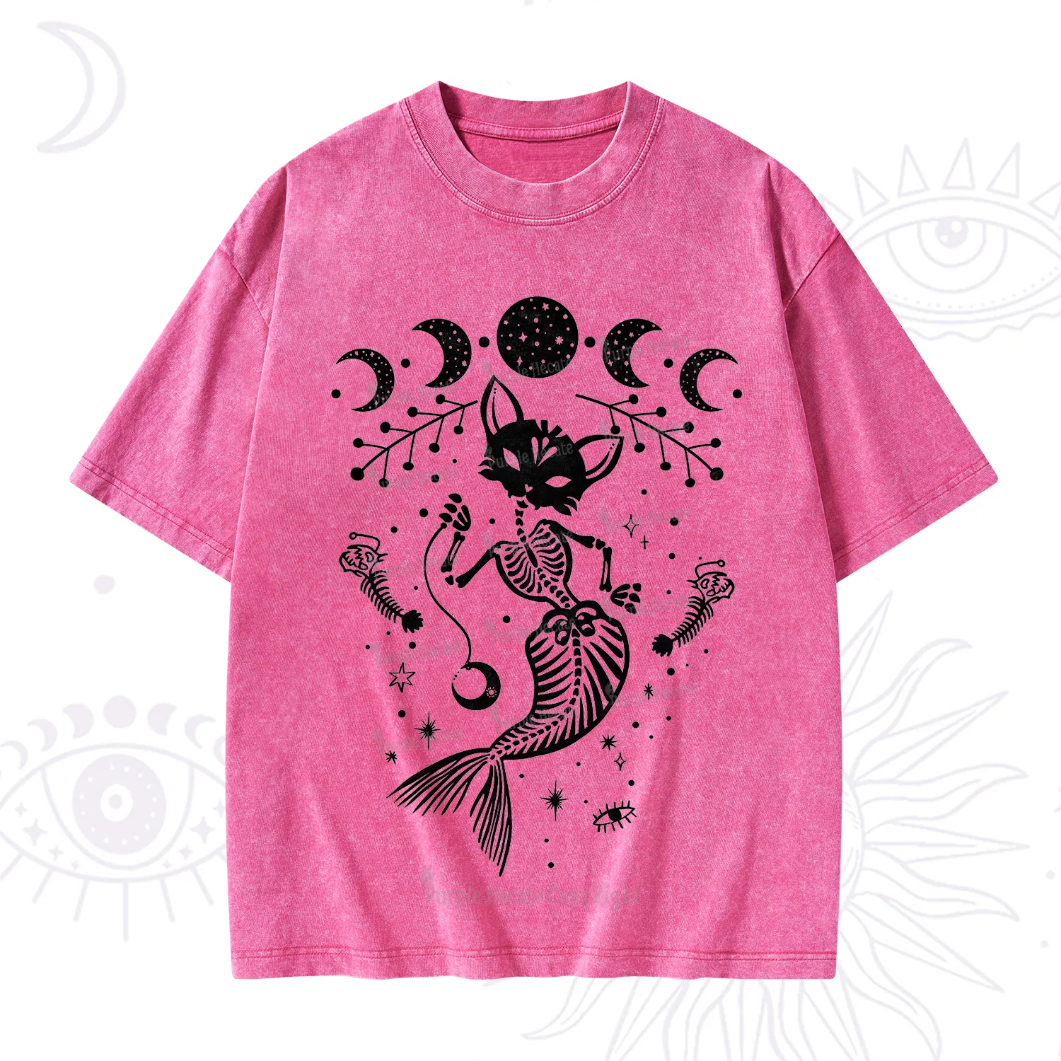 Purplehecate Purr-maid Tales Washed T-Shirt