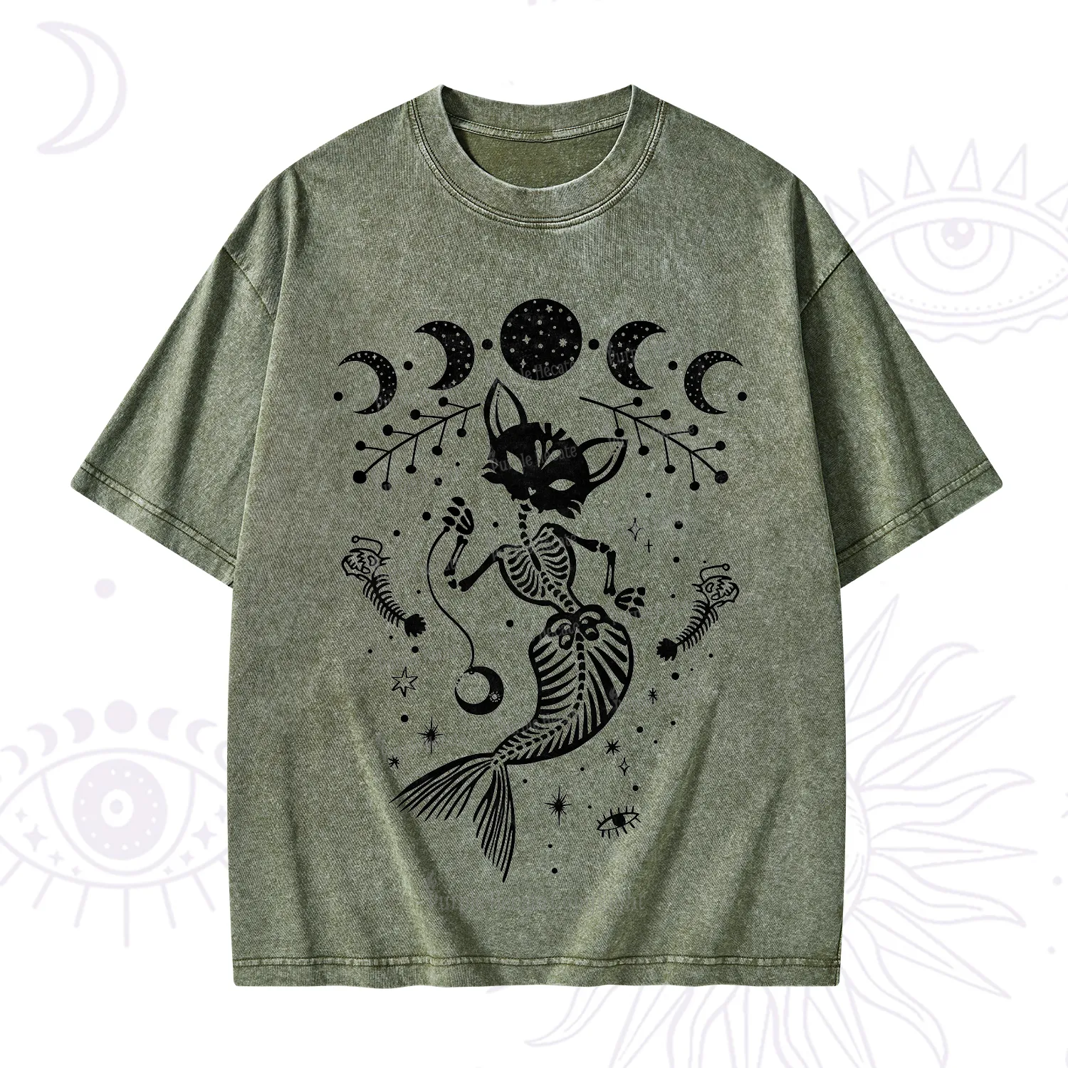 Purplehecate Purr-maid Tales Washed T-Shirt