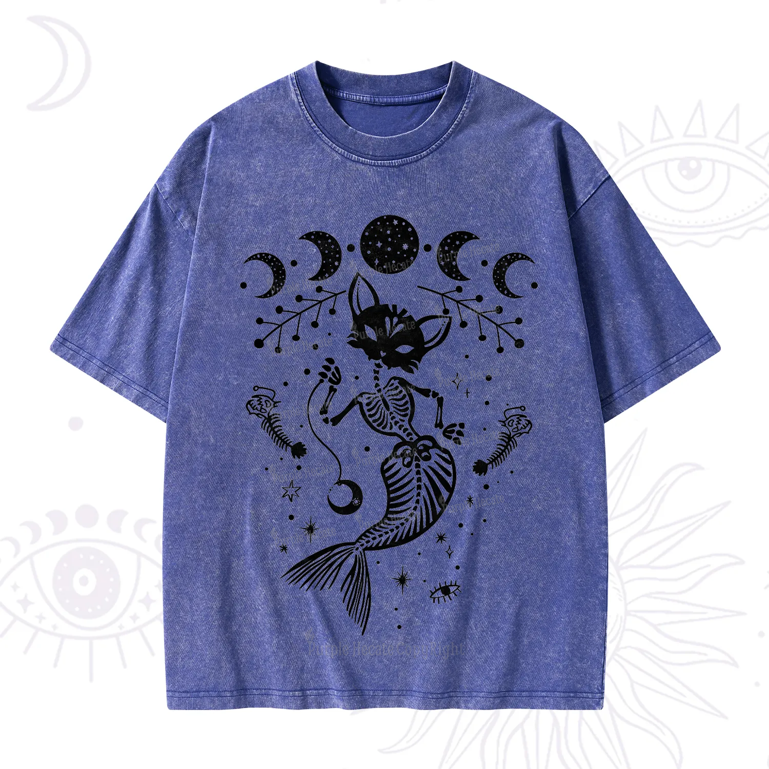 Purplehecate Purr-maid Tales Washed T-Shirt