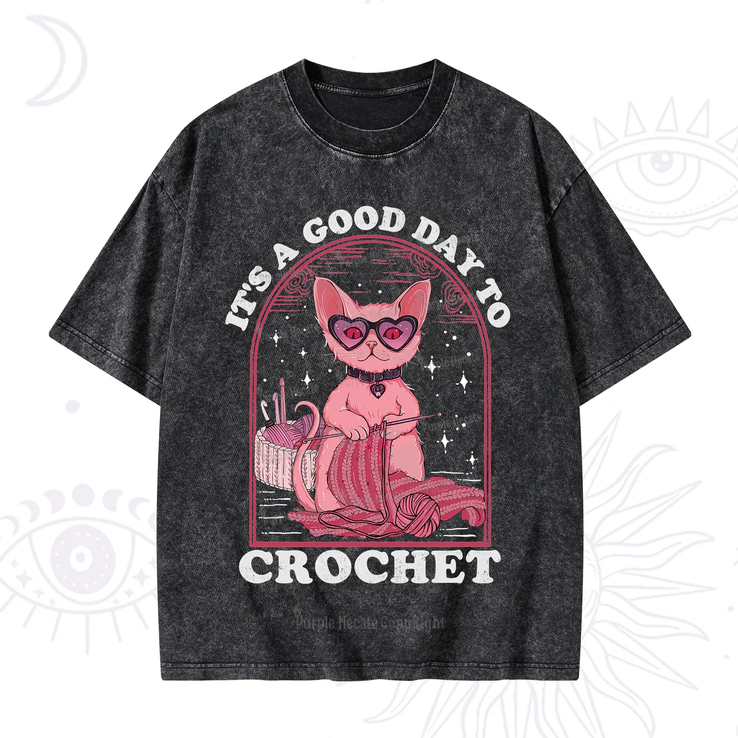 Purplehecate It's A Good Day To Crochet Washed T-Shirt