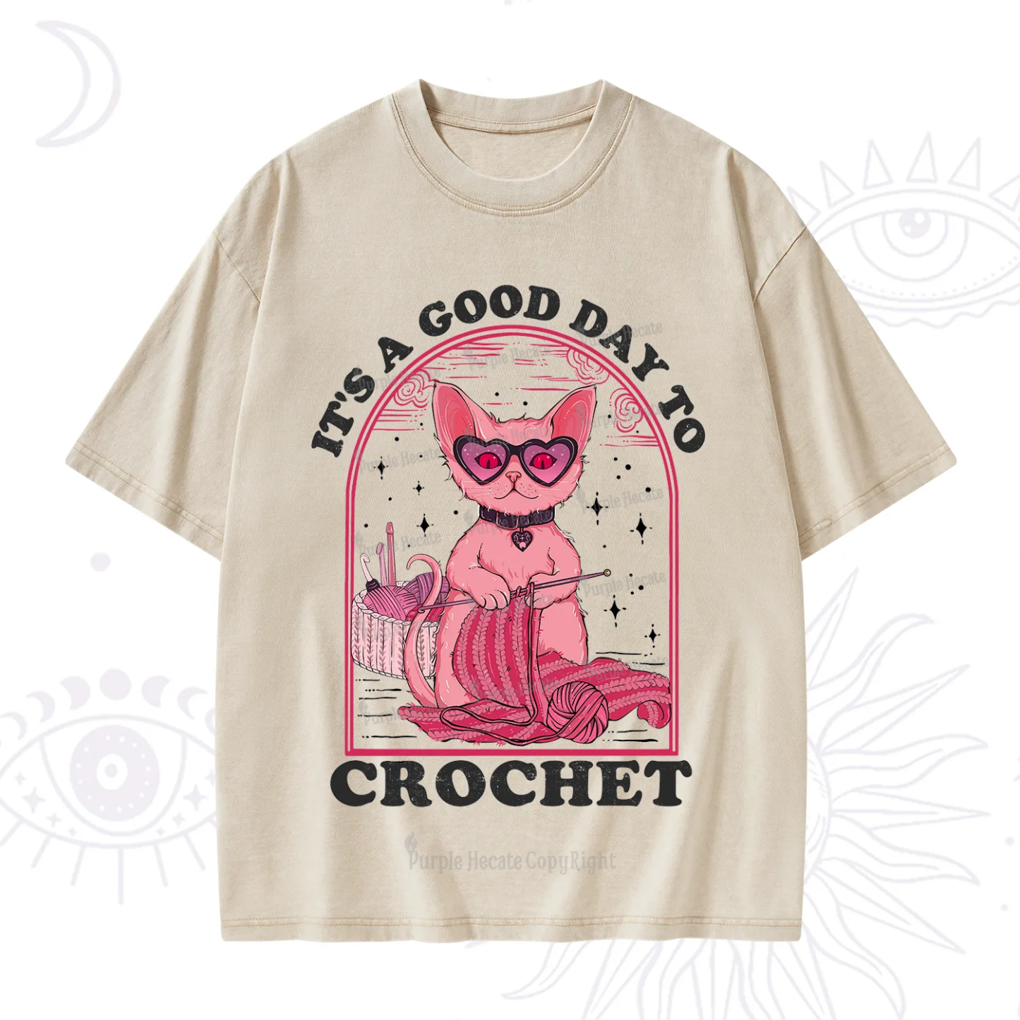 Purplehecate It's A Good Day To Crochet Washed T-Shirt