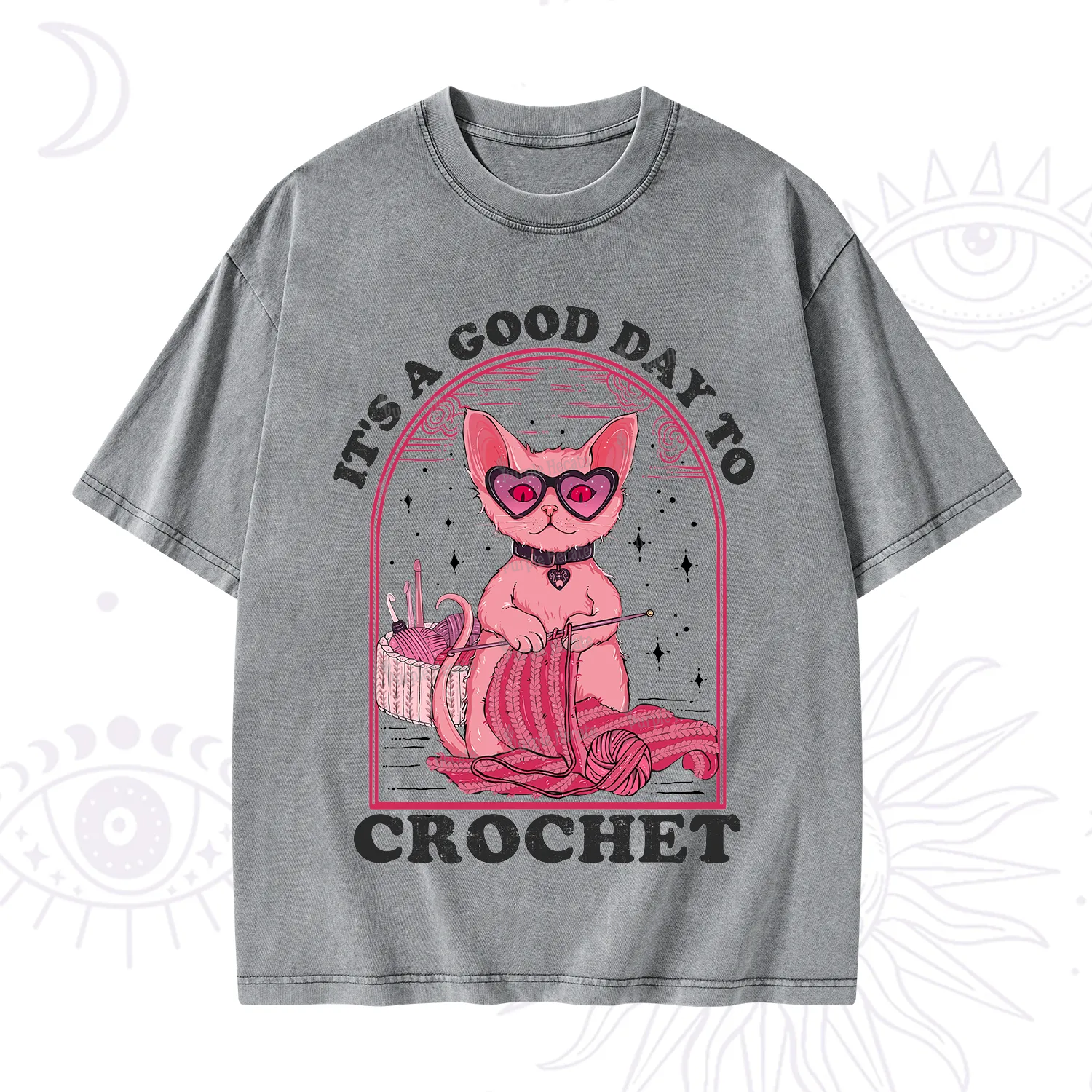 Purplehecate It's A Good Day To Crochet Washed T-Shirt
