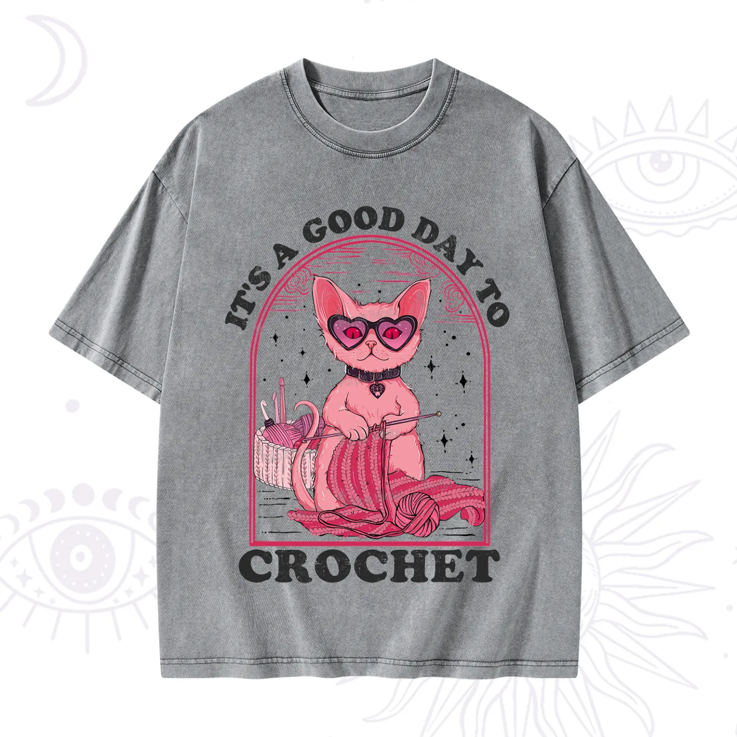 Purplehecate It's A Good Day To Crochet Washed T-Shirt