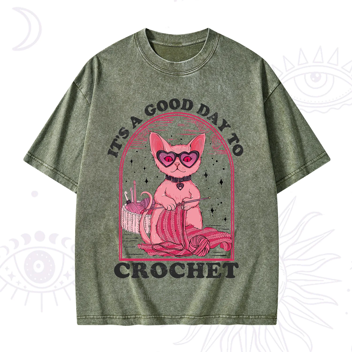 Purplehecate It's A Good Day To Crochet Washed T-Shirt