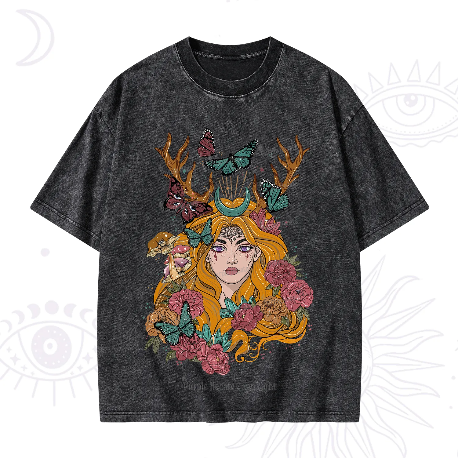 Purplehecate Butterfly Flutter Washed T-Shirt