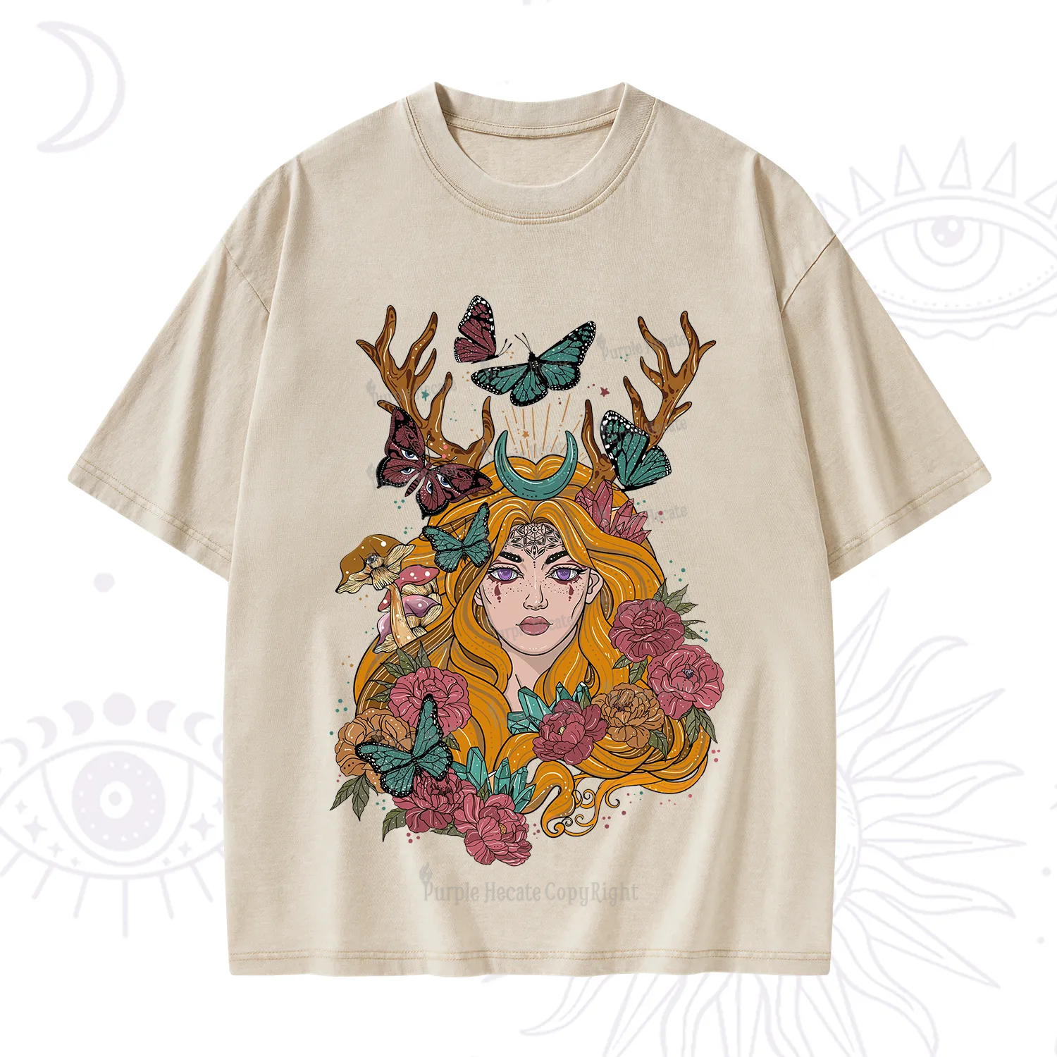 Purplehecate Butterfly Flutter Washed T-Shirt