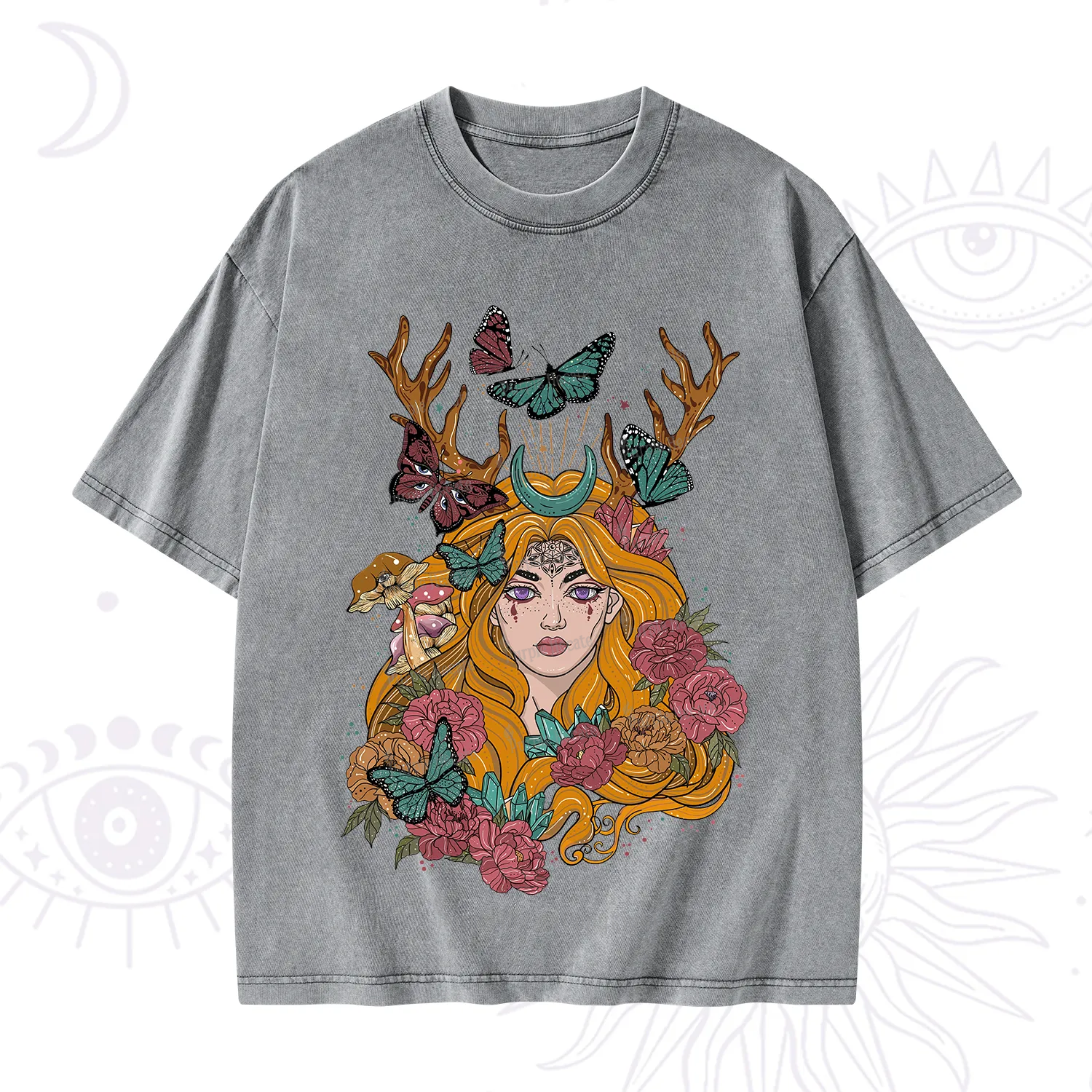 Purplehecate Butterfly Flutter Washed T-Shirt