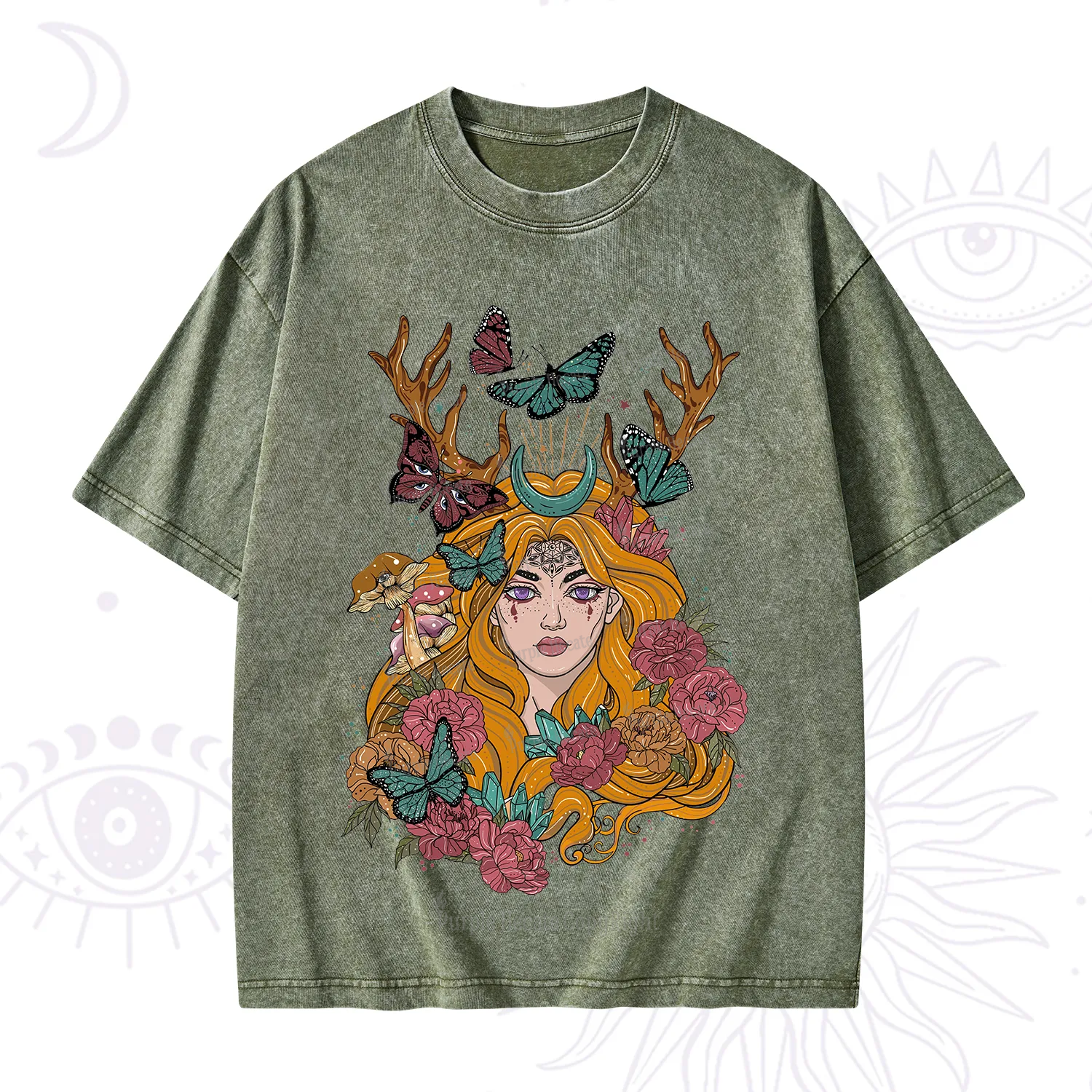 Purplehecate Butterfly Flutter Washed T-Shirt