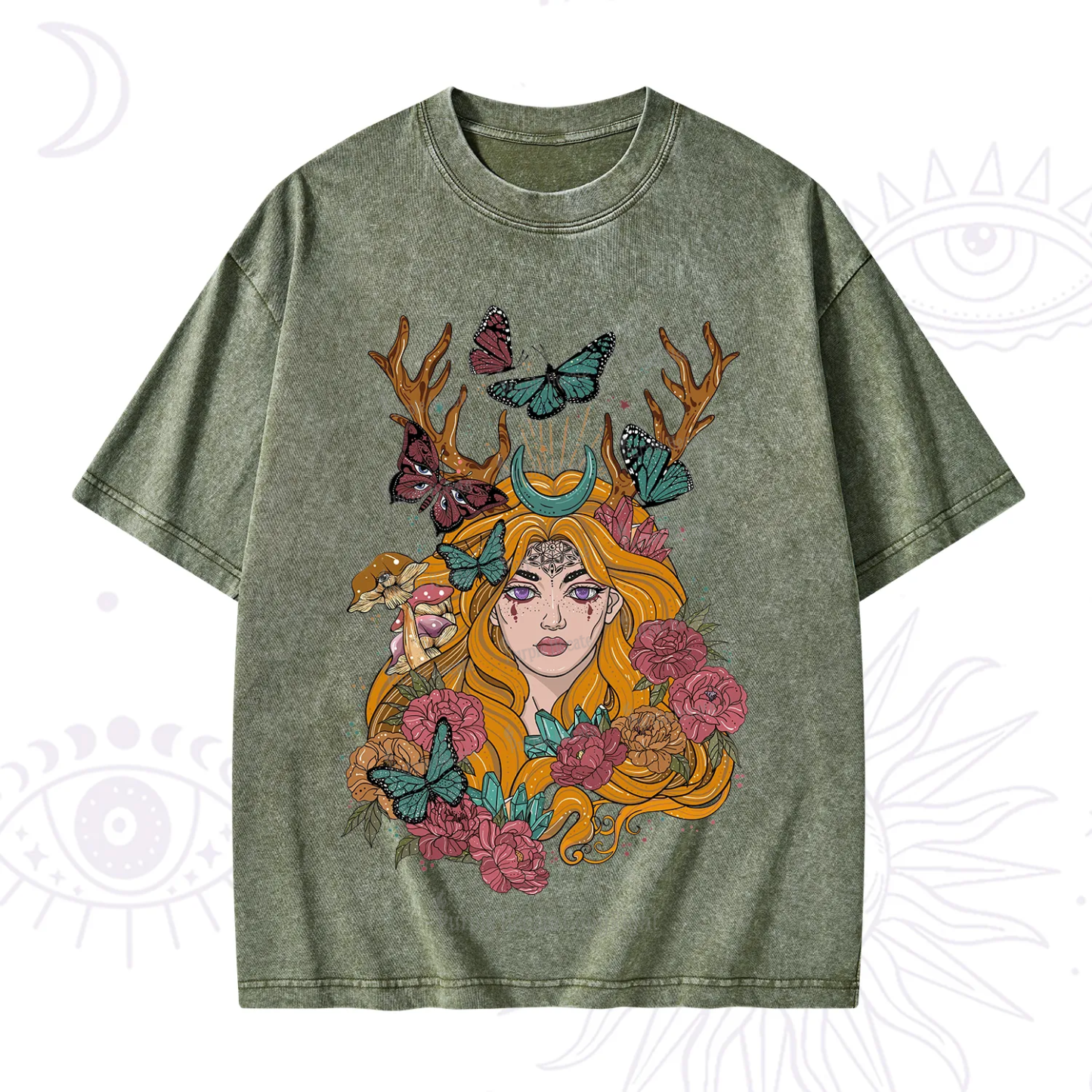 Purplehecate Butterfly Flutter Washed T-Shirt