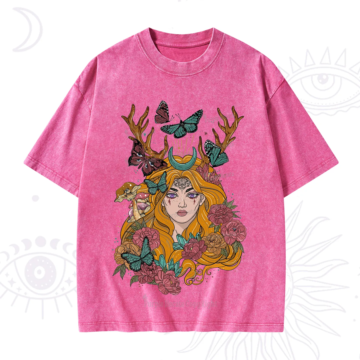Purplehecate Butterfly Flutter Washed T-Shirt