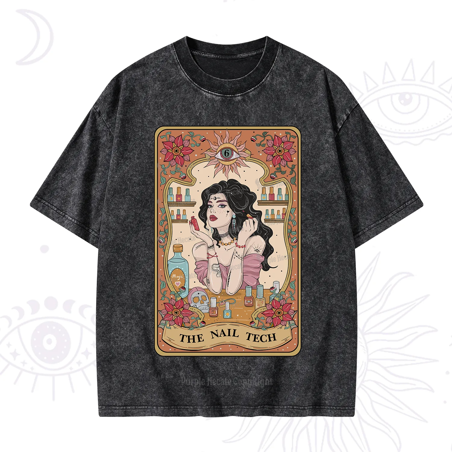 Purplehecate The Nail Tech Tarot Washed T-Shirt